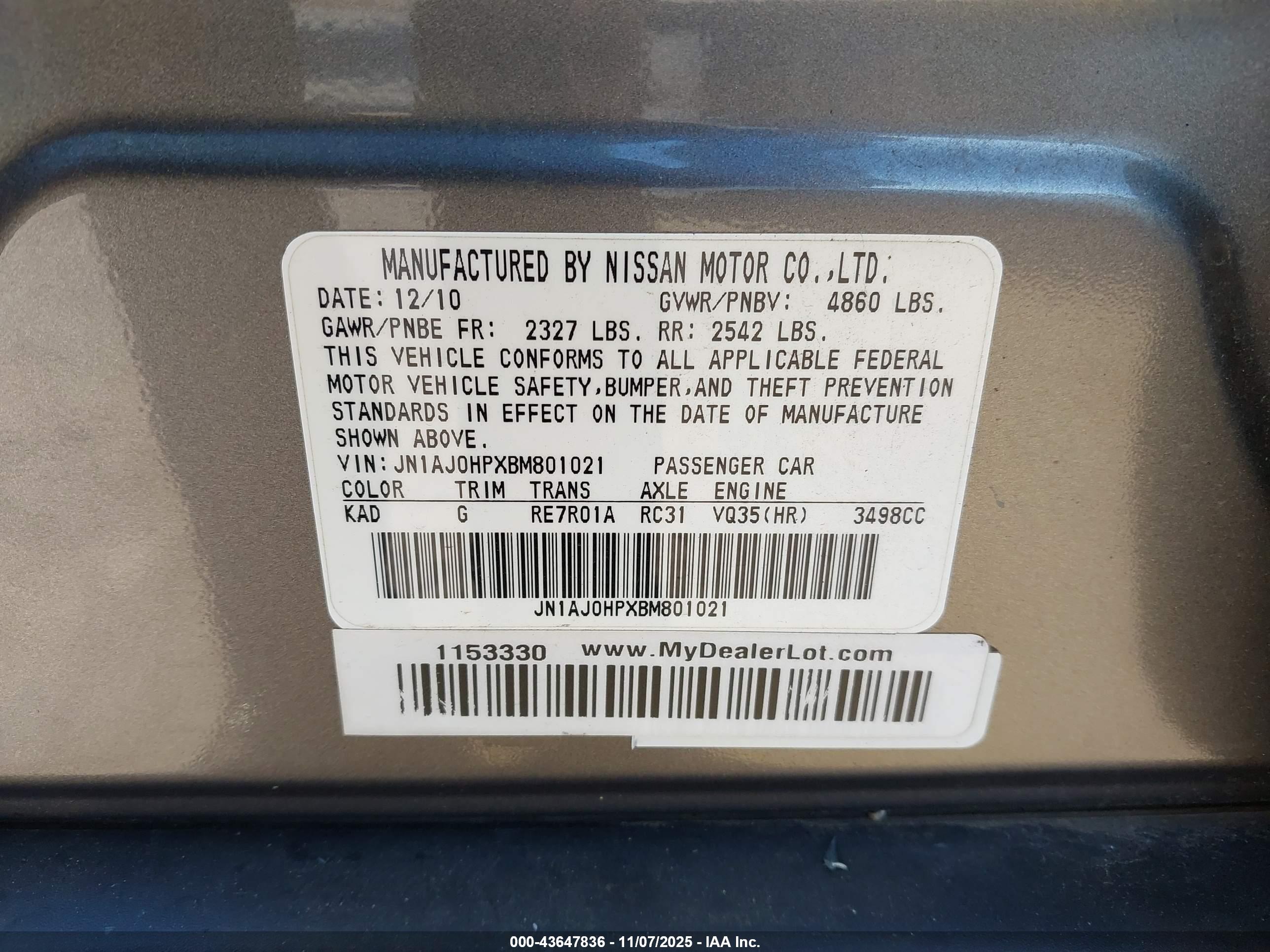 INFINITI EX35 image 9