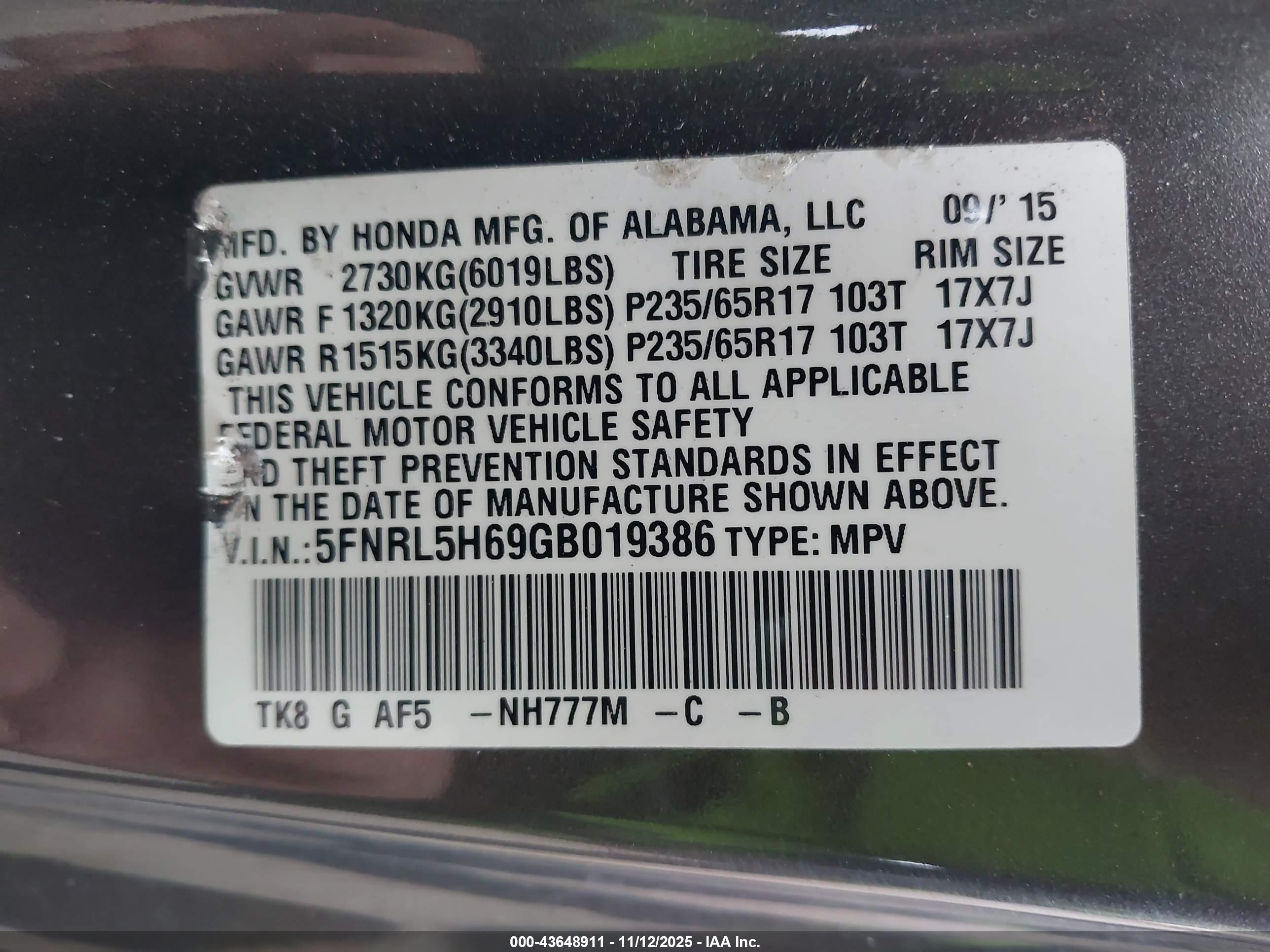 HONDA ODYSSEY image 9