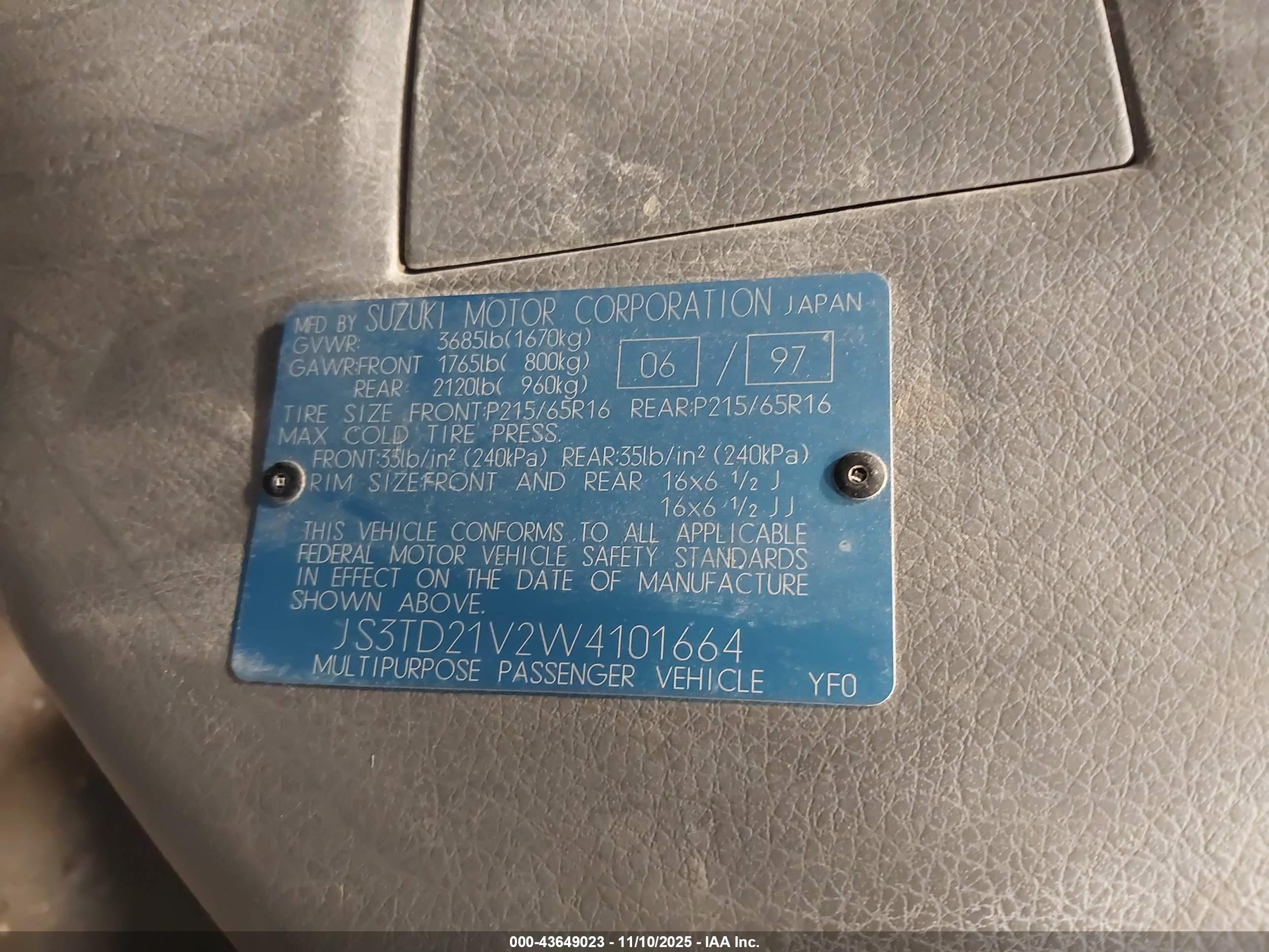 SUZUKI SIDEKICK image 9