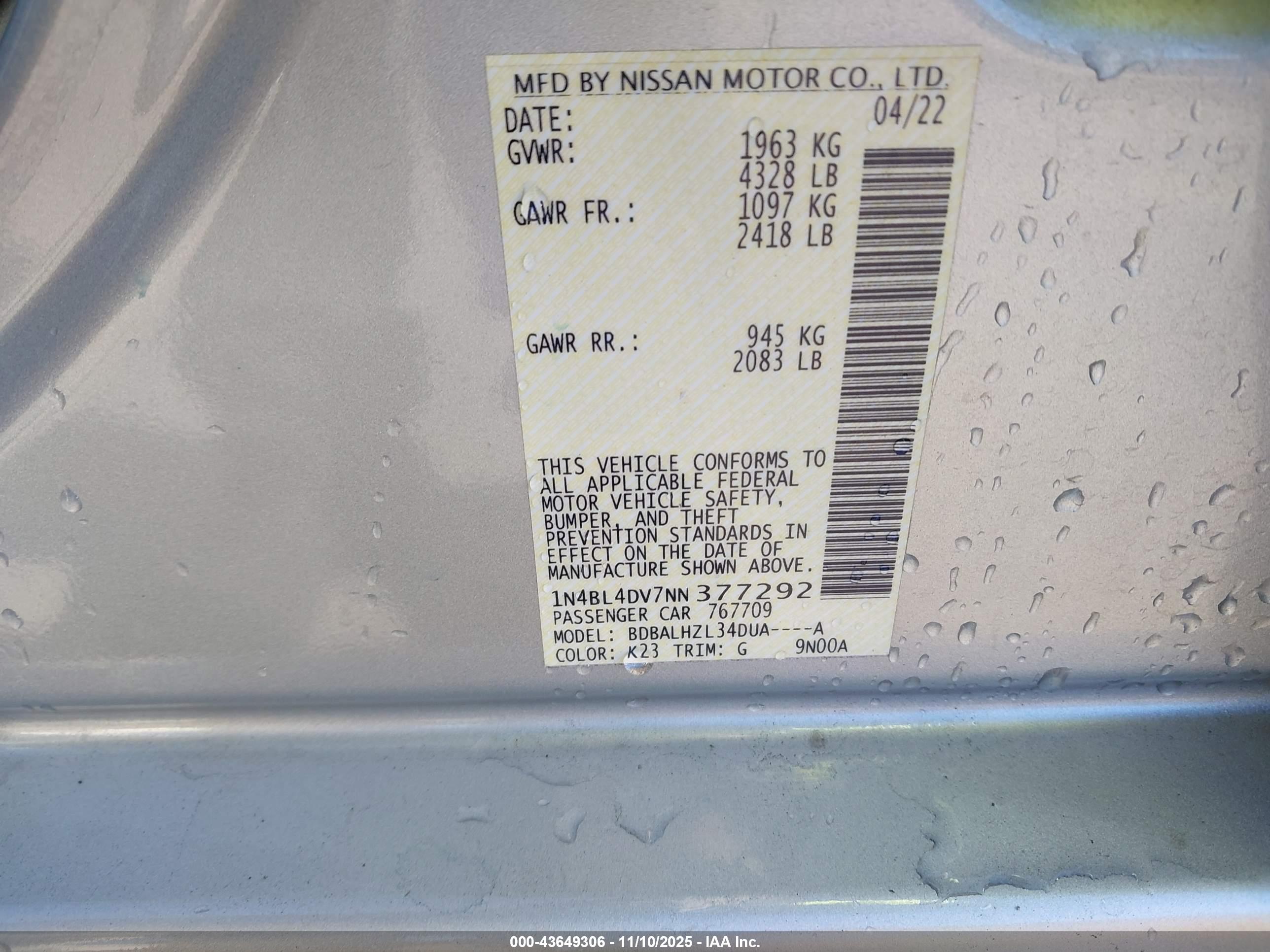 NISSAN ALTIMA image 9