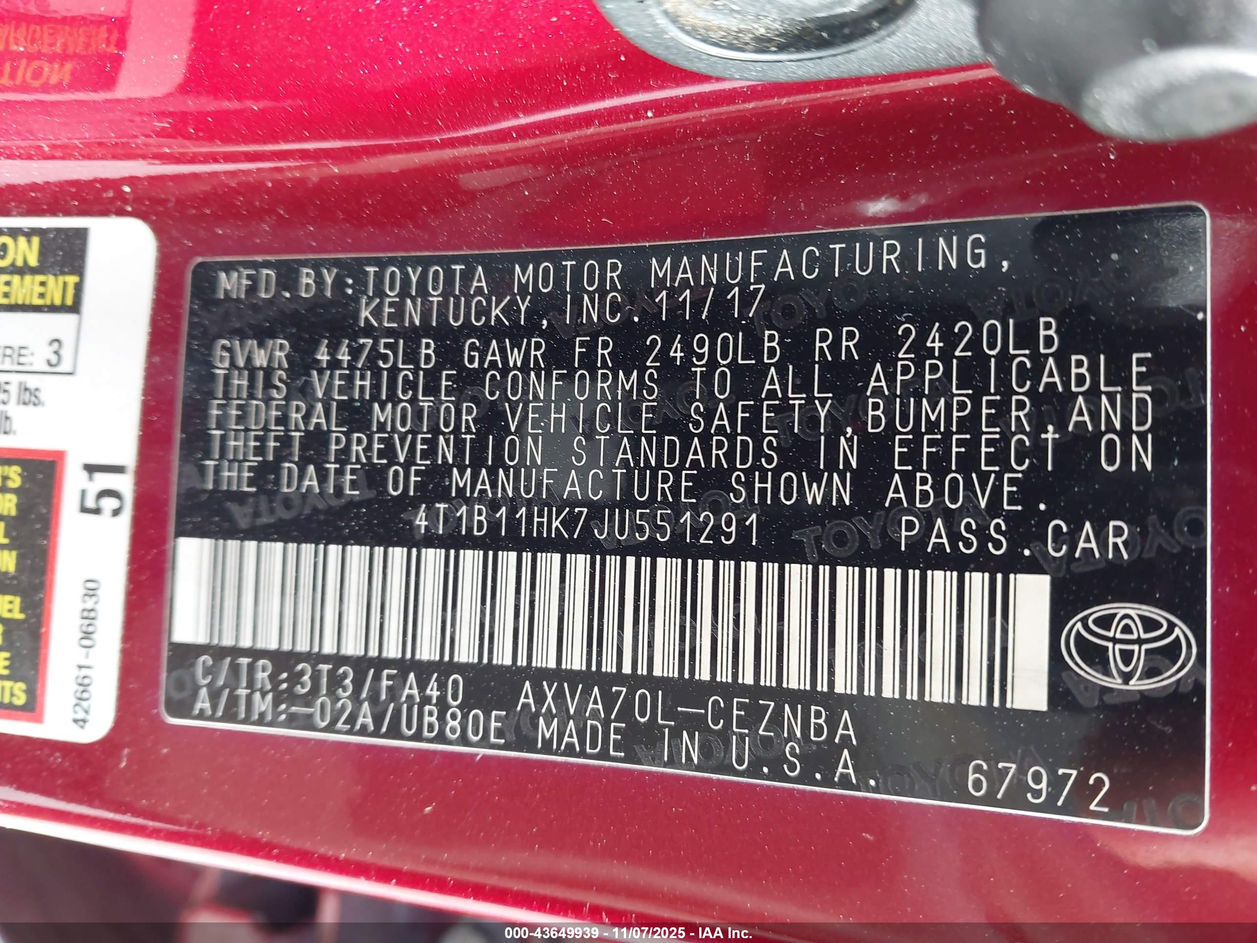 TOYOTA CAMRY image 9