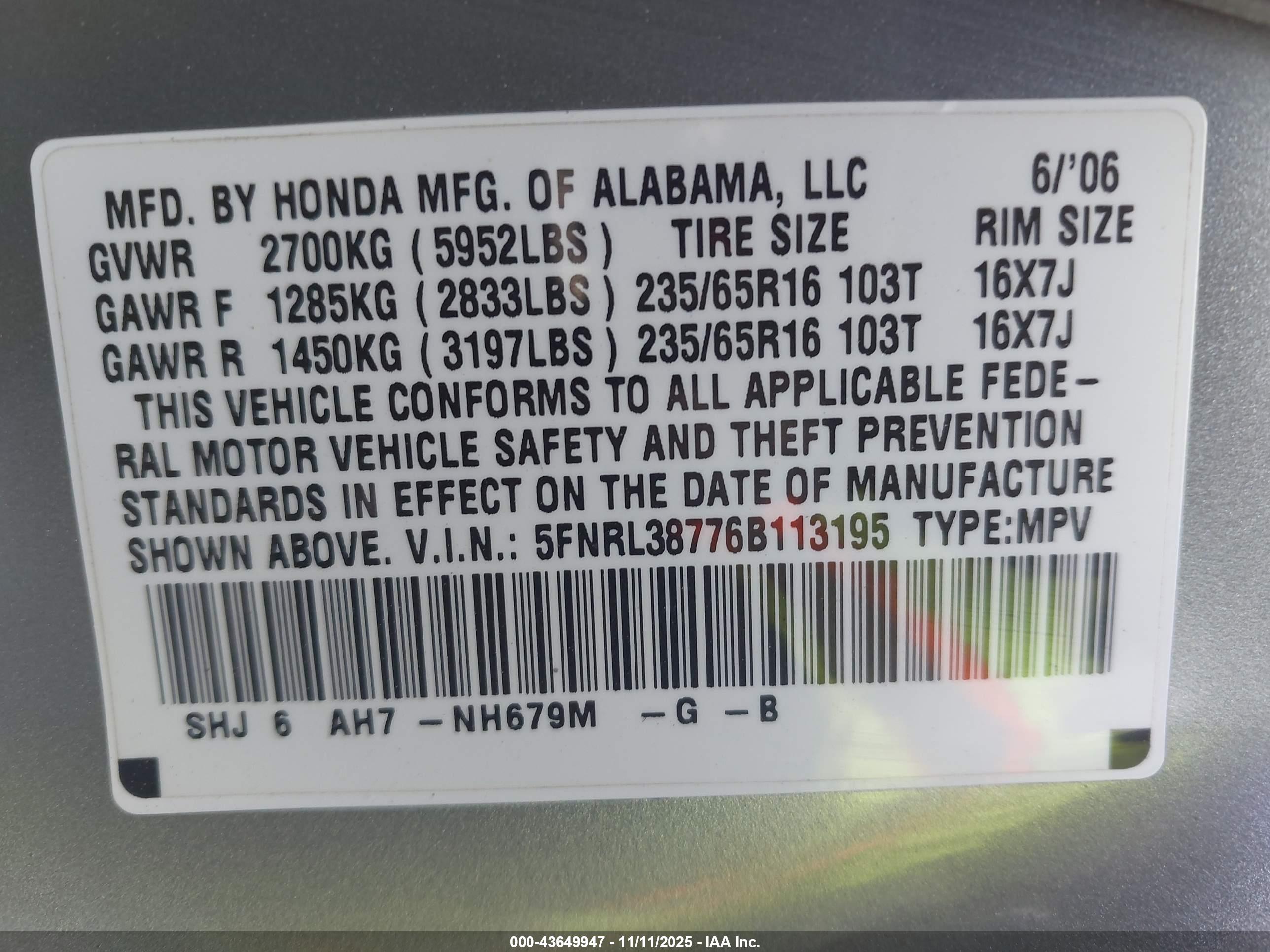 HONDA ODYSSEY image 9