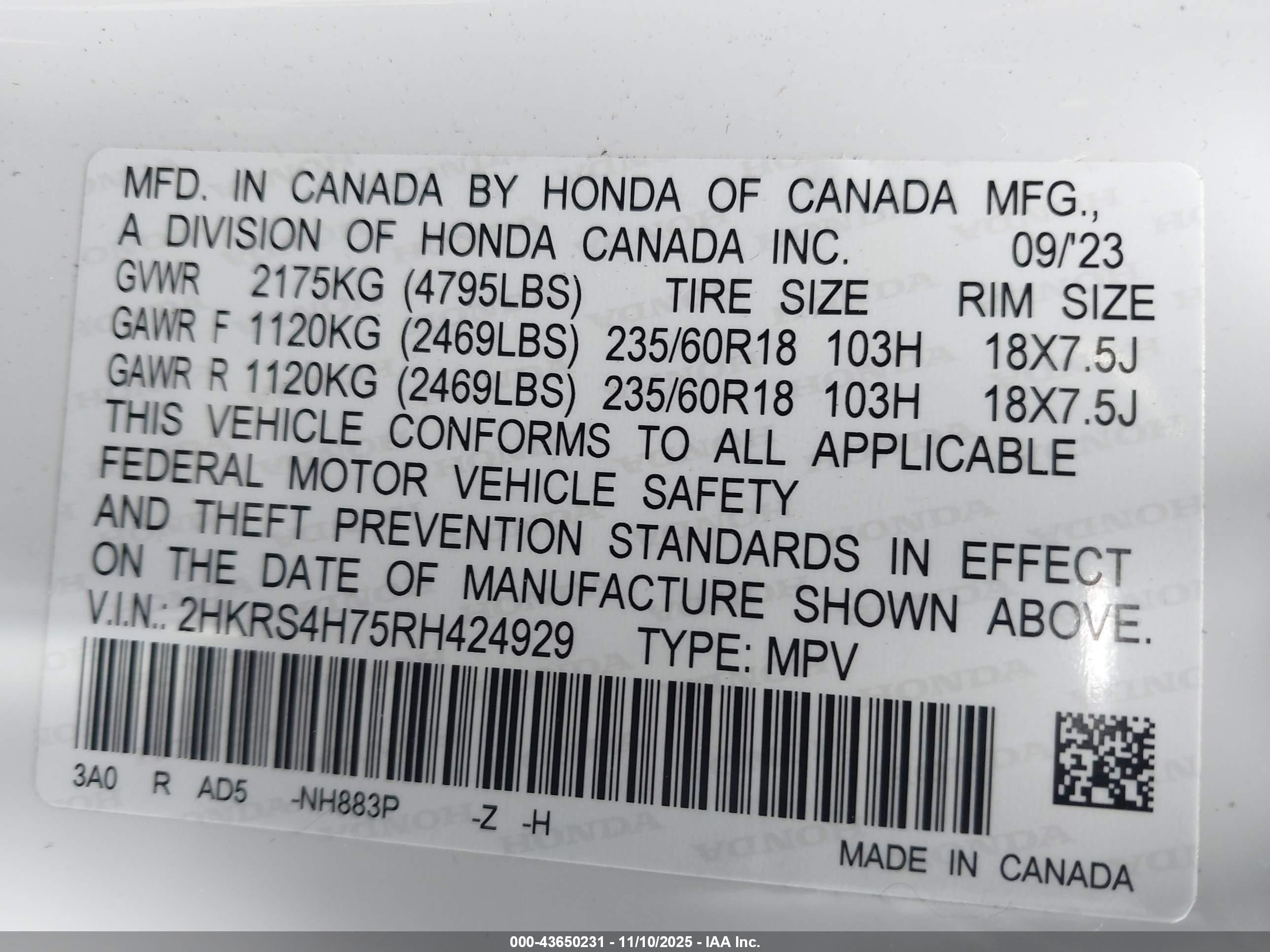 HONDA CR-V image 9