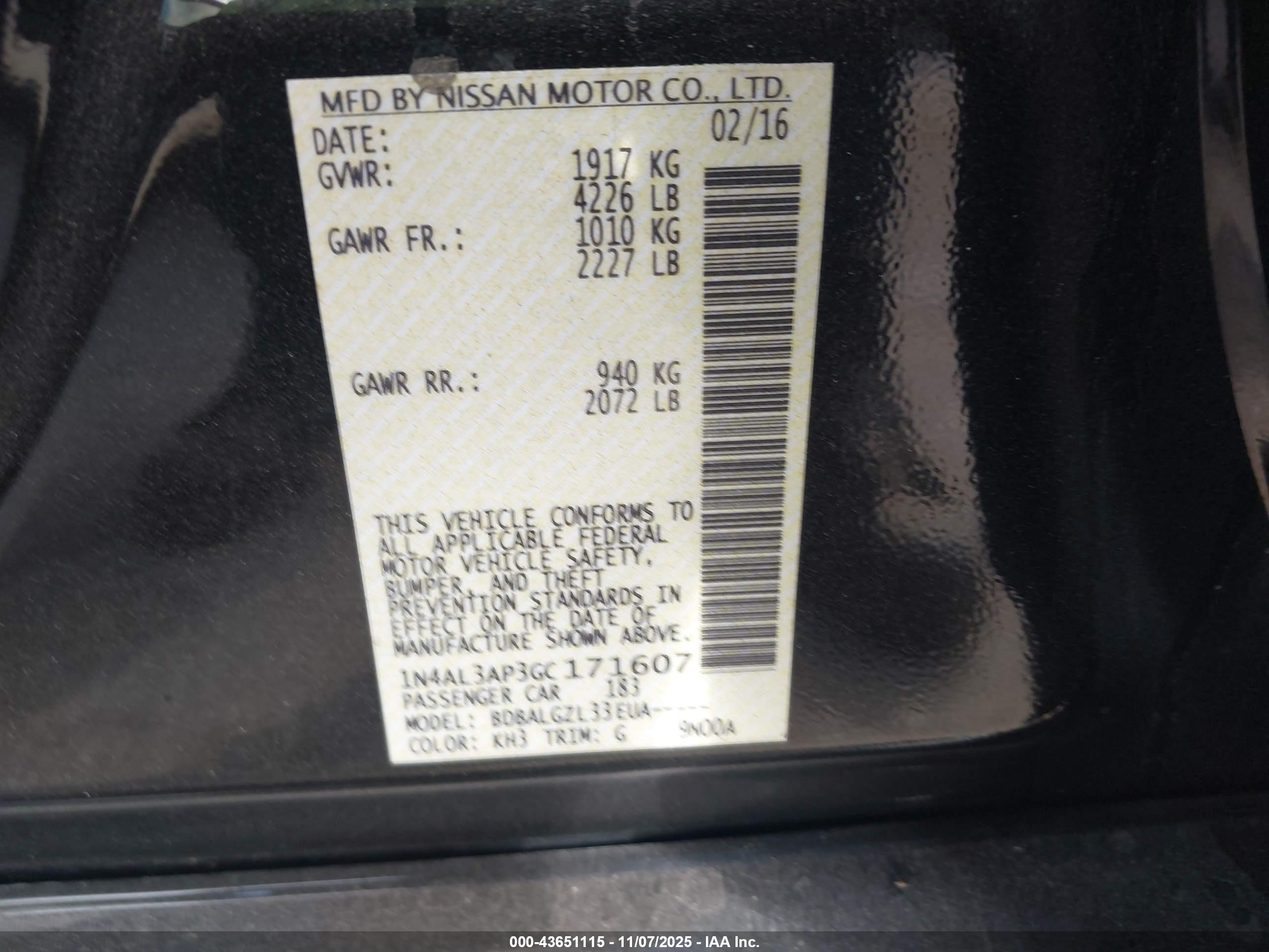 NISSAN ALTIMA image 9