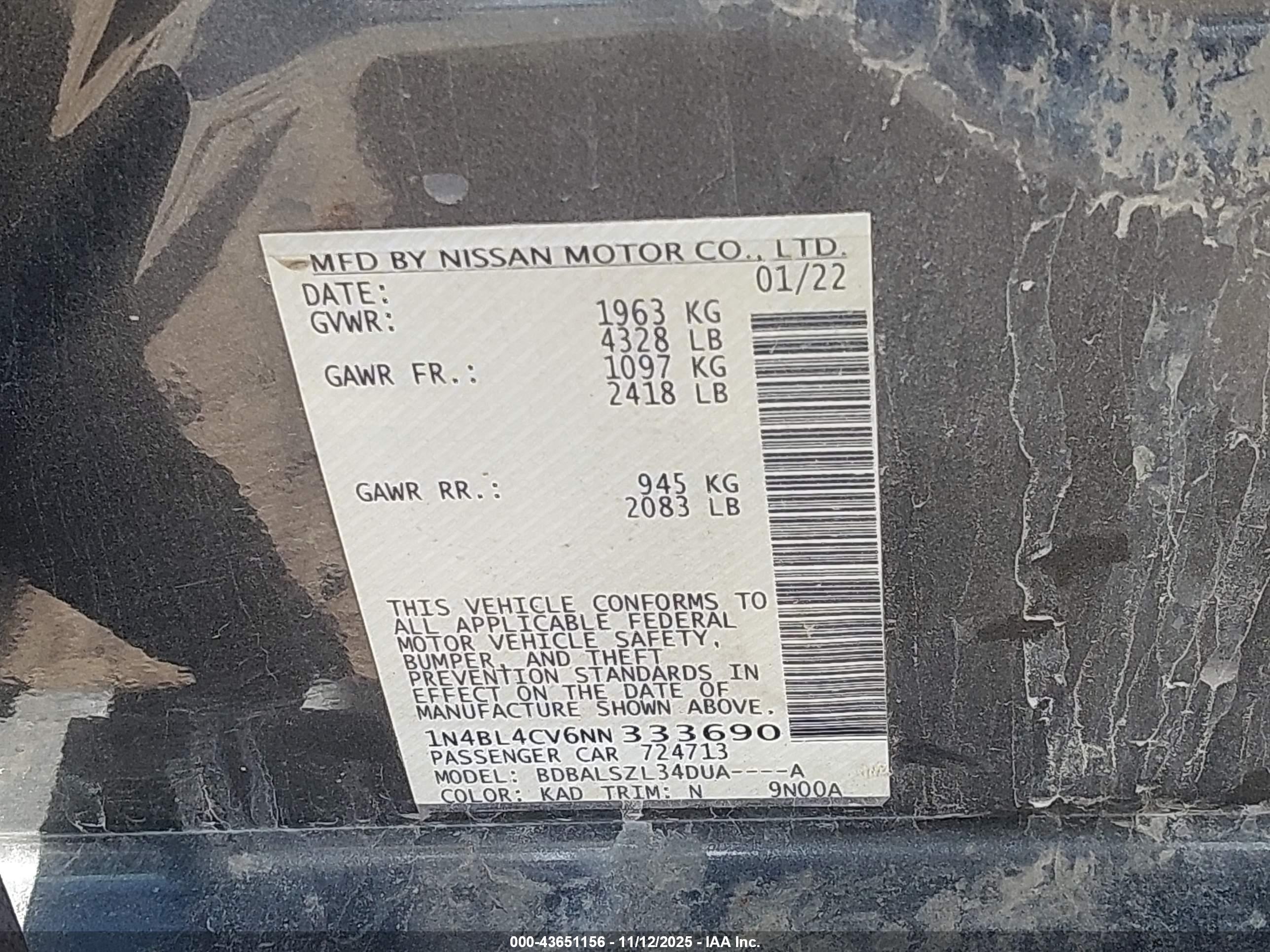 NISSAN ALTIMA image 9