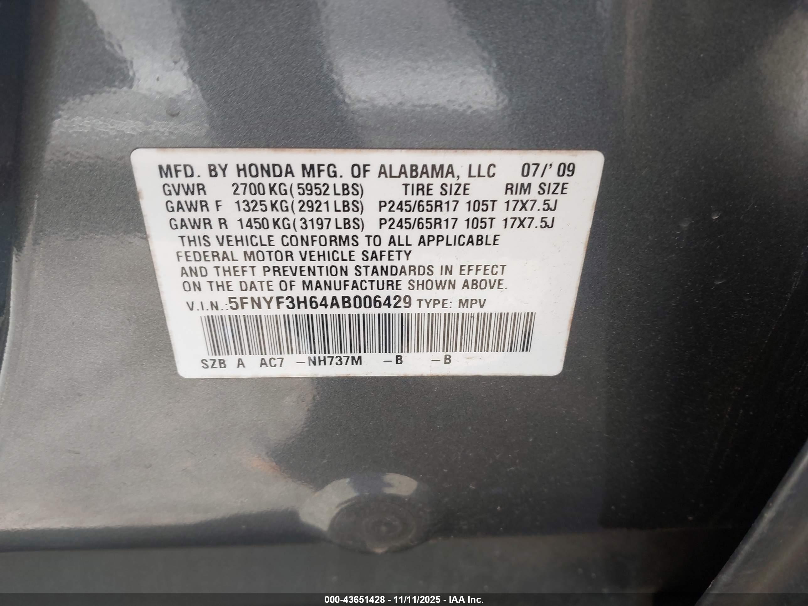 HONDA PILOT image 9