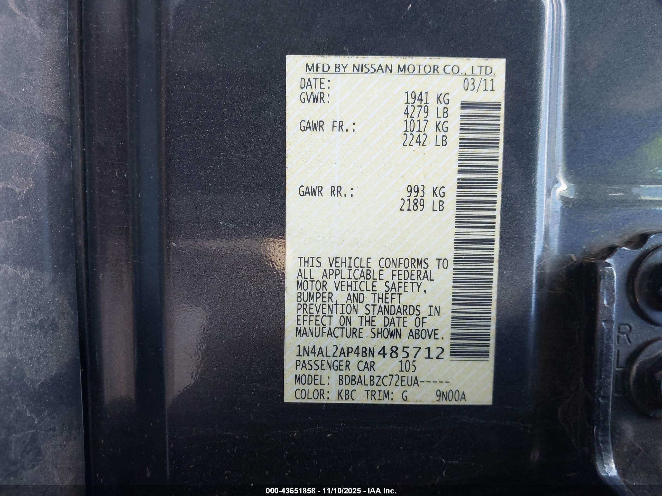 NISSAN ALTIMA image 9