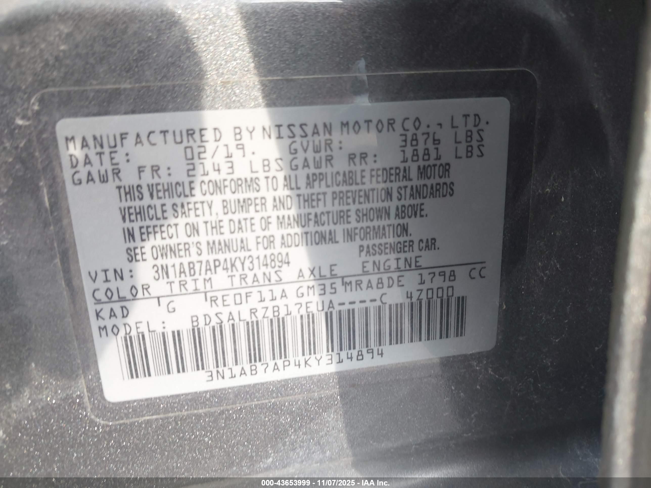 NISSAN SENTRA image 9