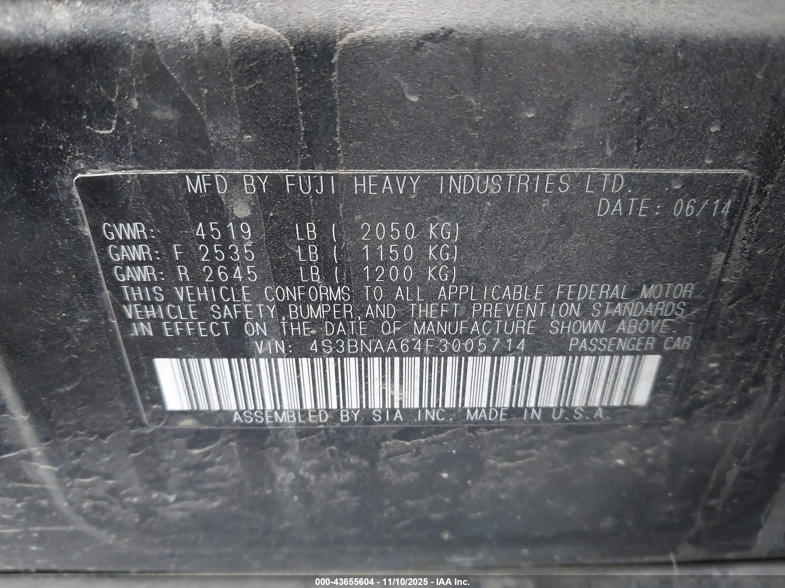 SUBARU LEGACY image 9