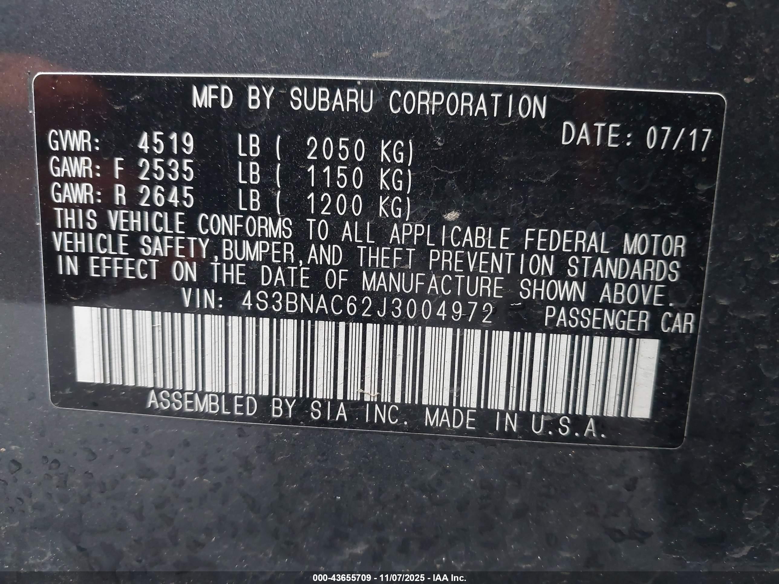 SUBARU LEGACY image 9