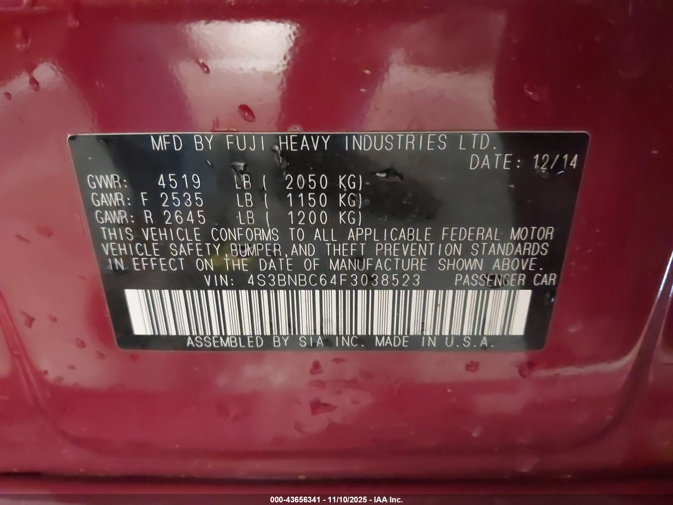 SUBARU LEGACY image 9