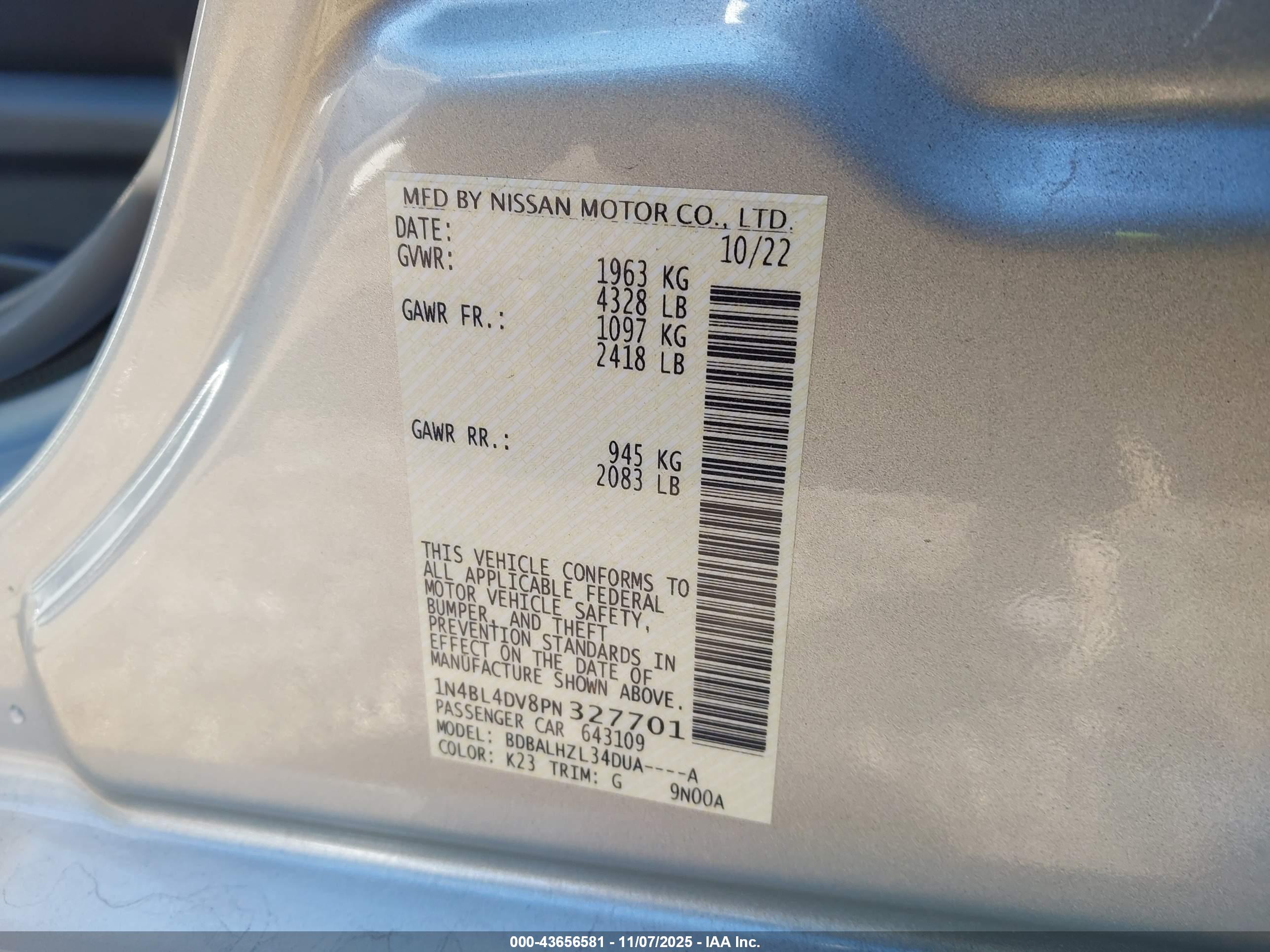 NISSAN ALTIMA image 9