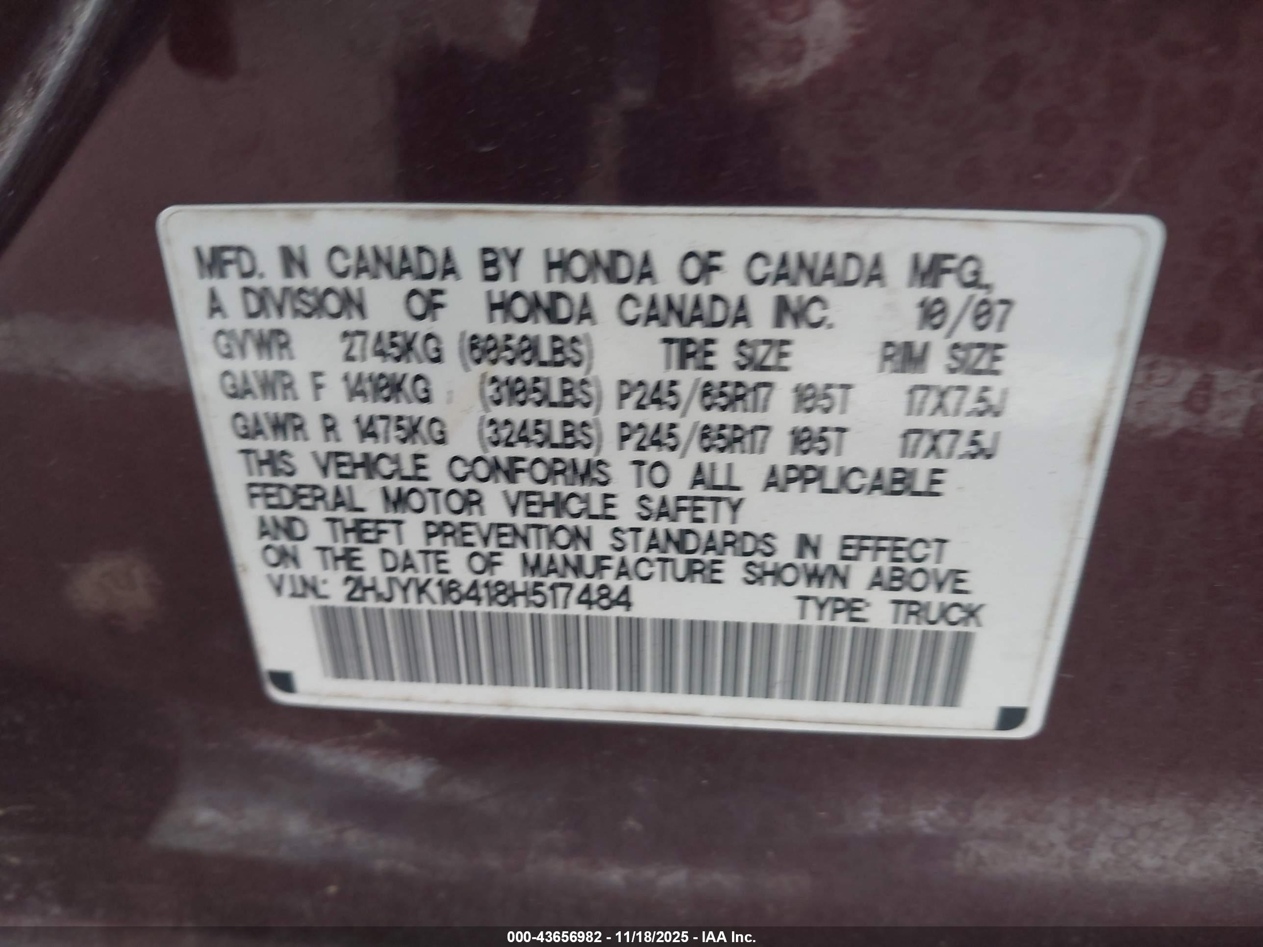 HONDA RIDGELINE image 9