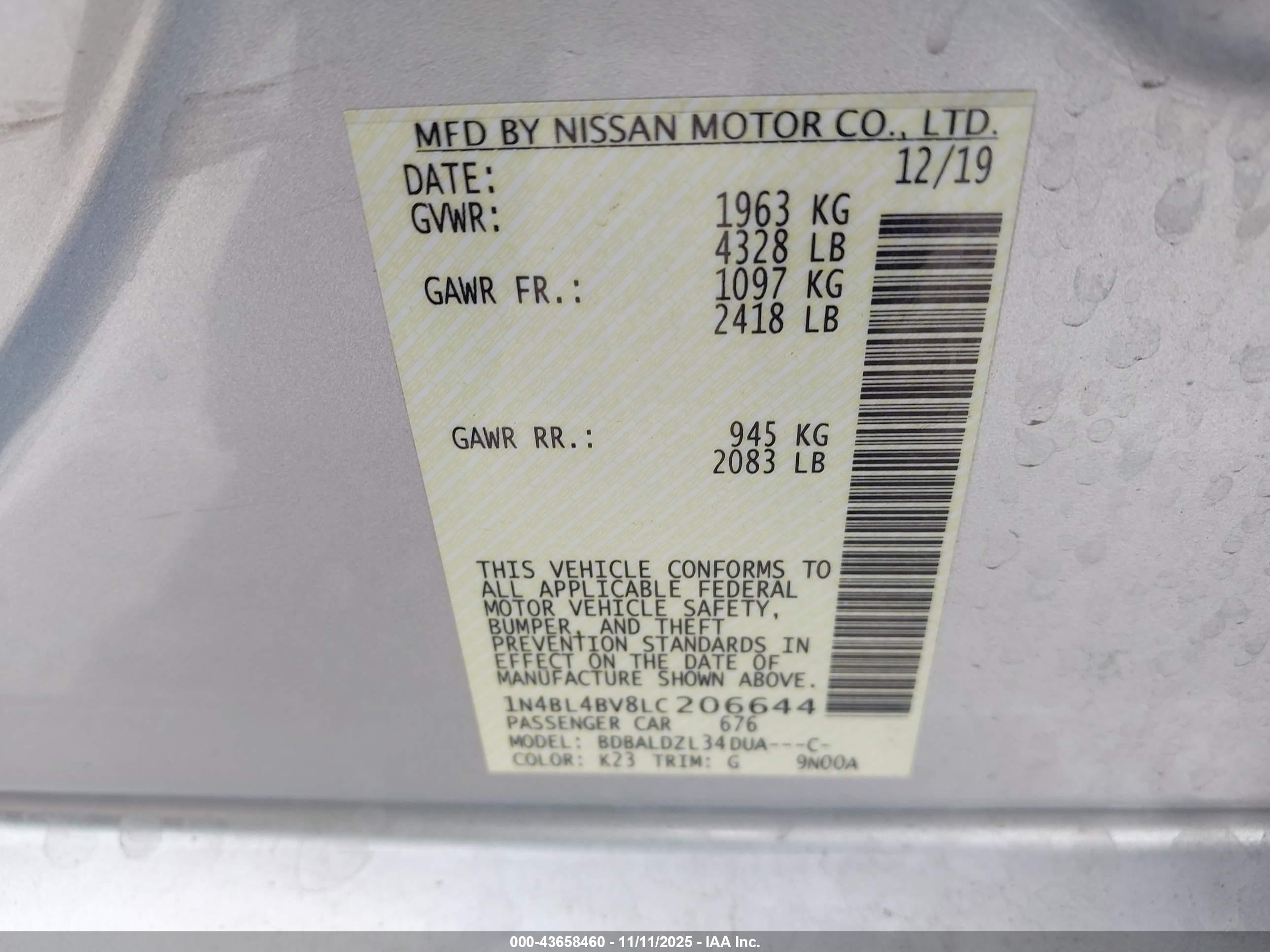 NISSAN ALTIMA image 9