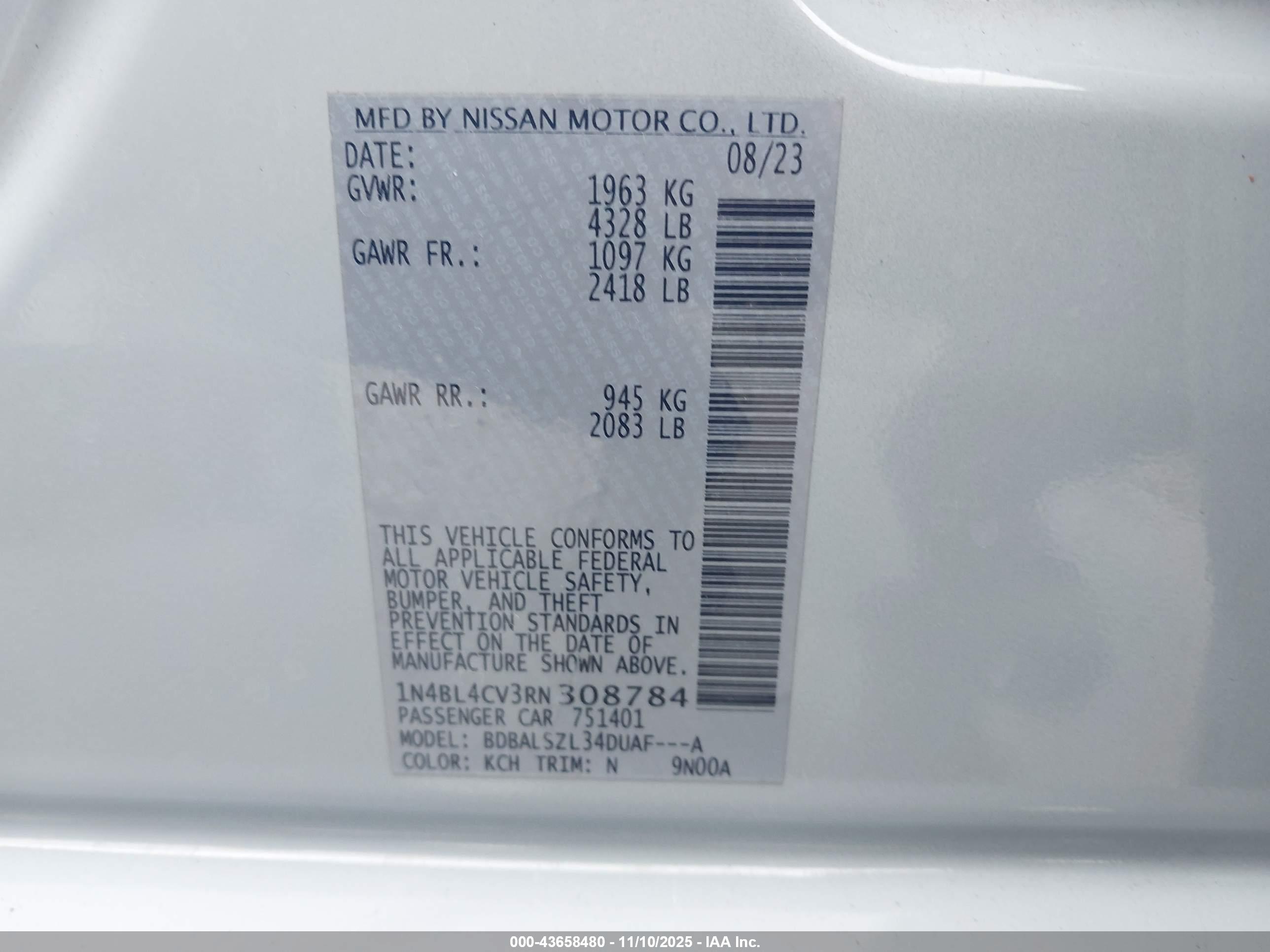 NISSAN ALTIMA image 9