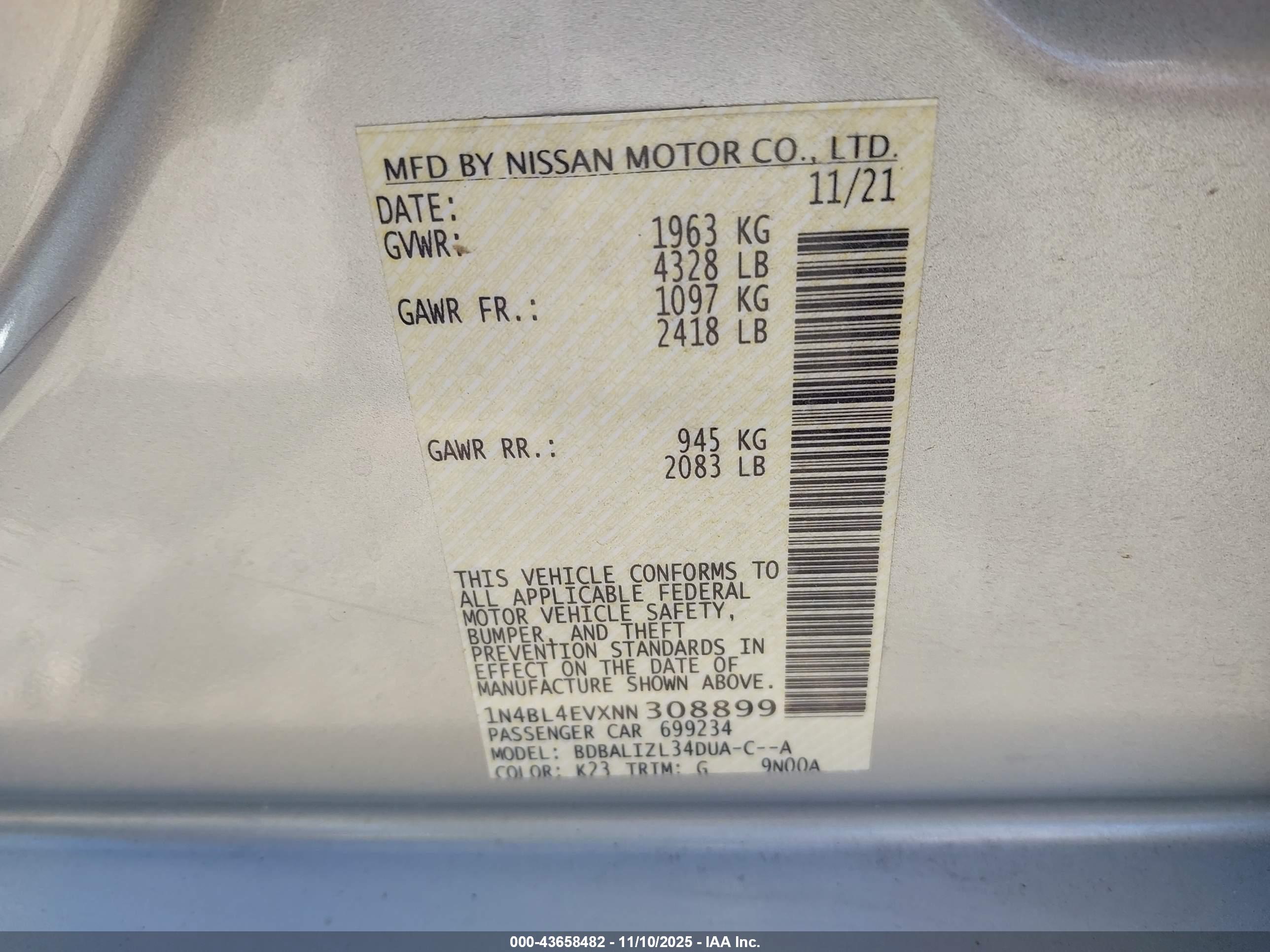 NISSAN ALTIMA image 9