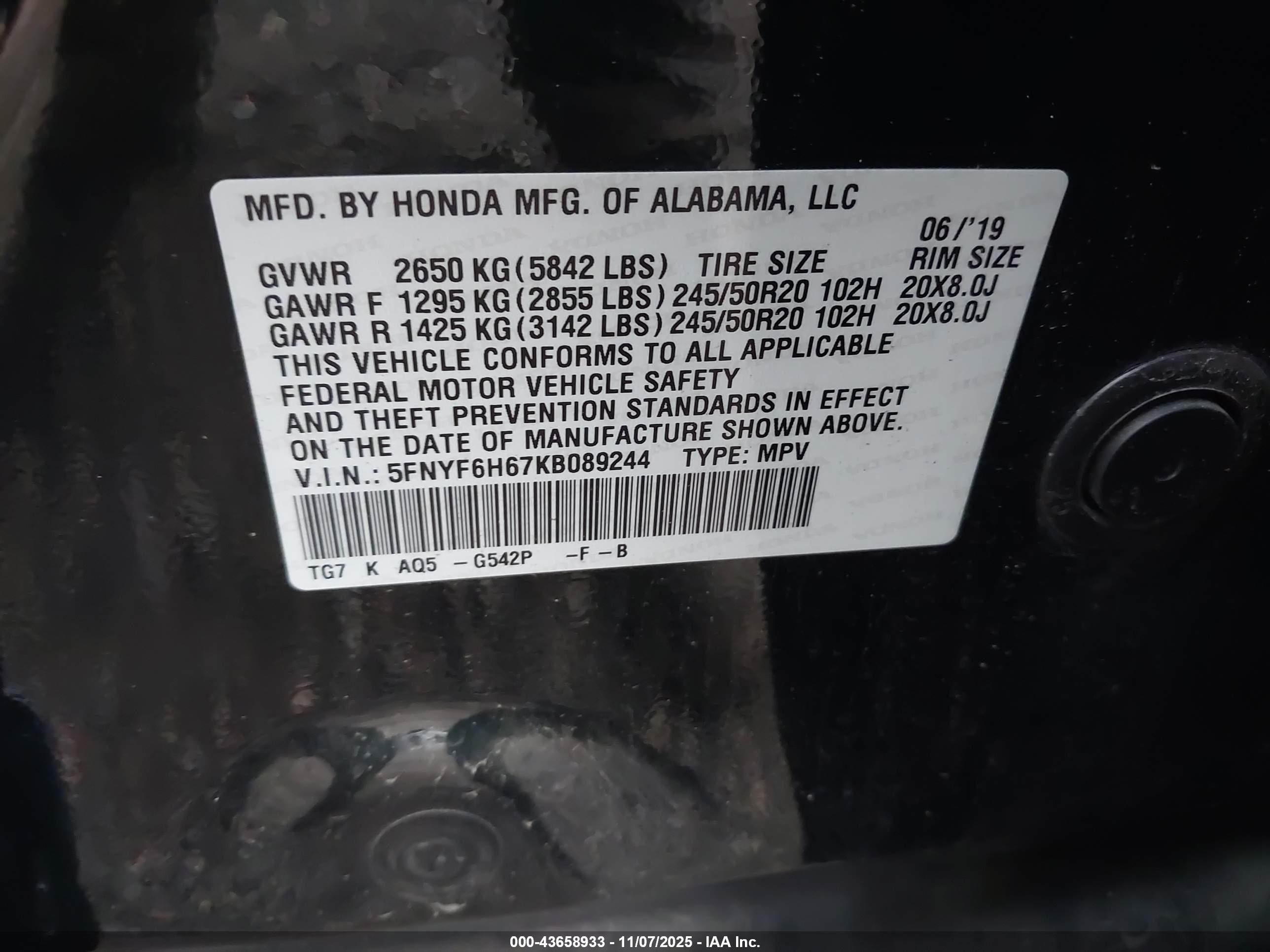 HONDA PILOT image 9