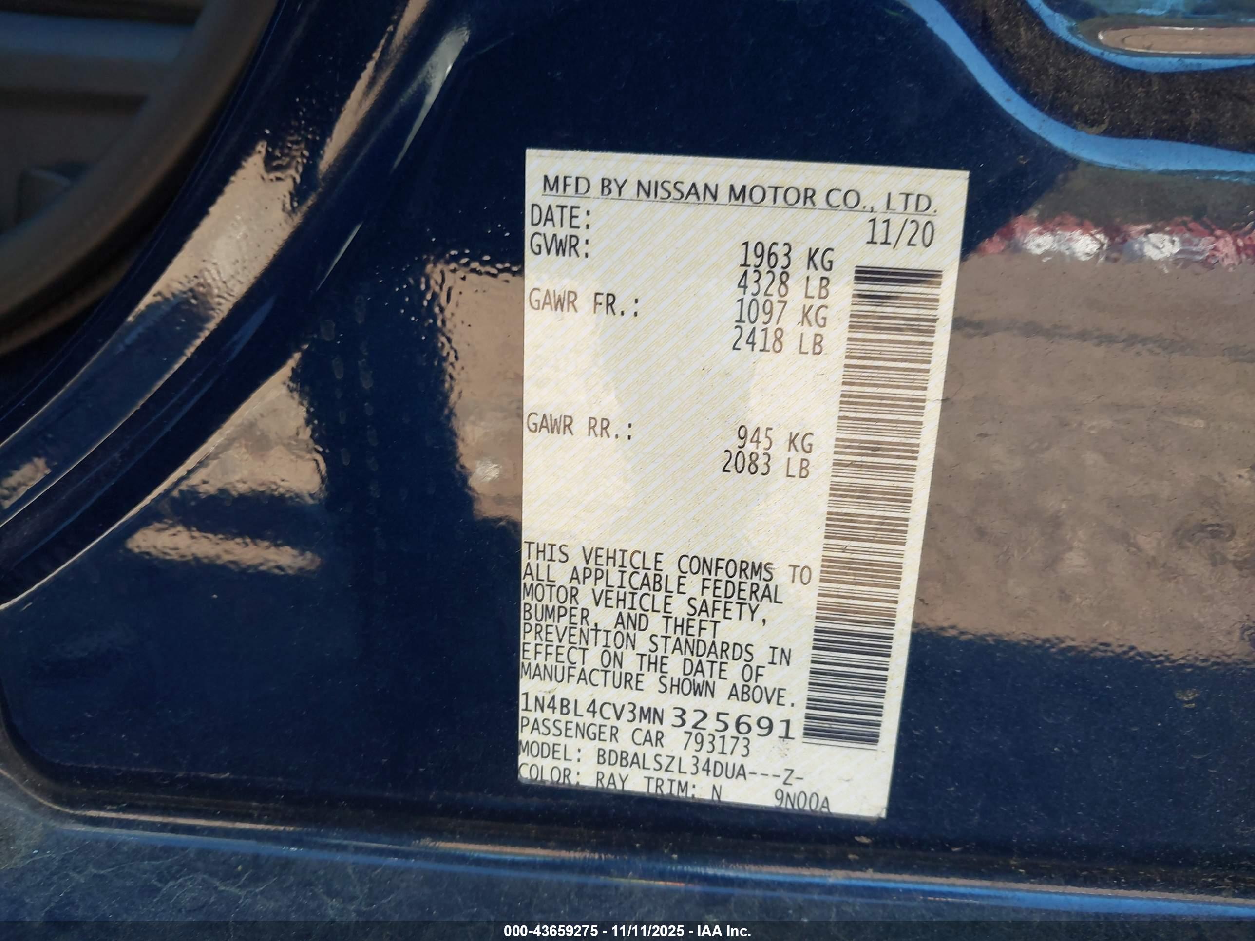 NISSAN ALTIMA image 9