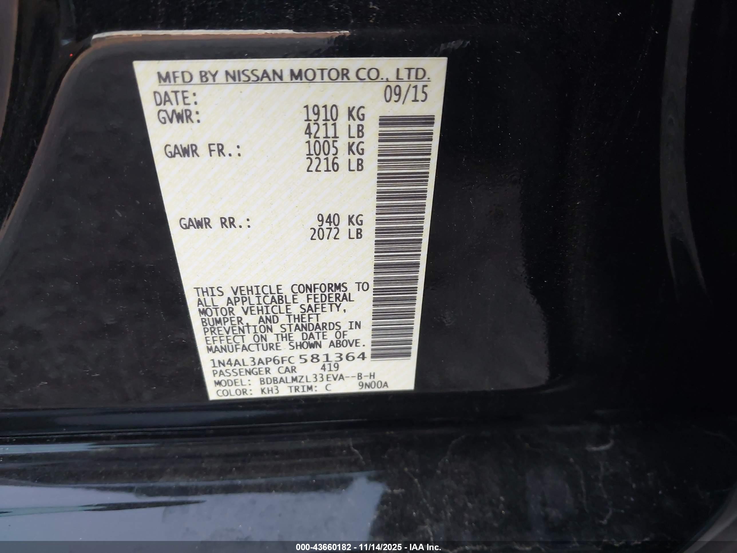 NISSAN ALTIMA image 9