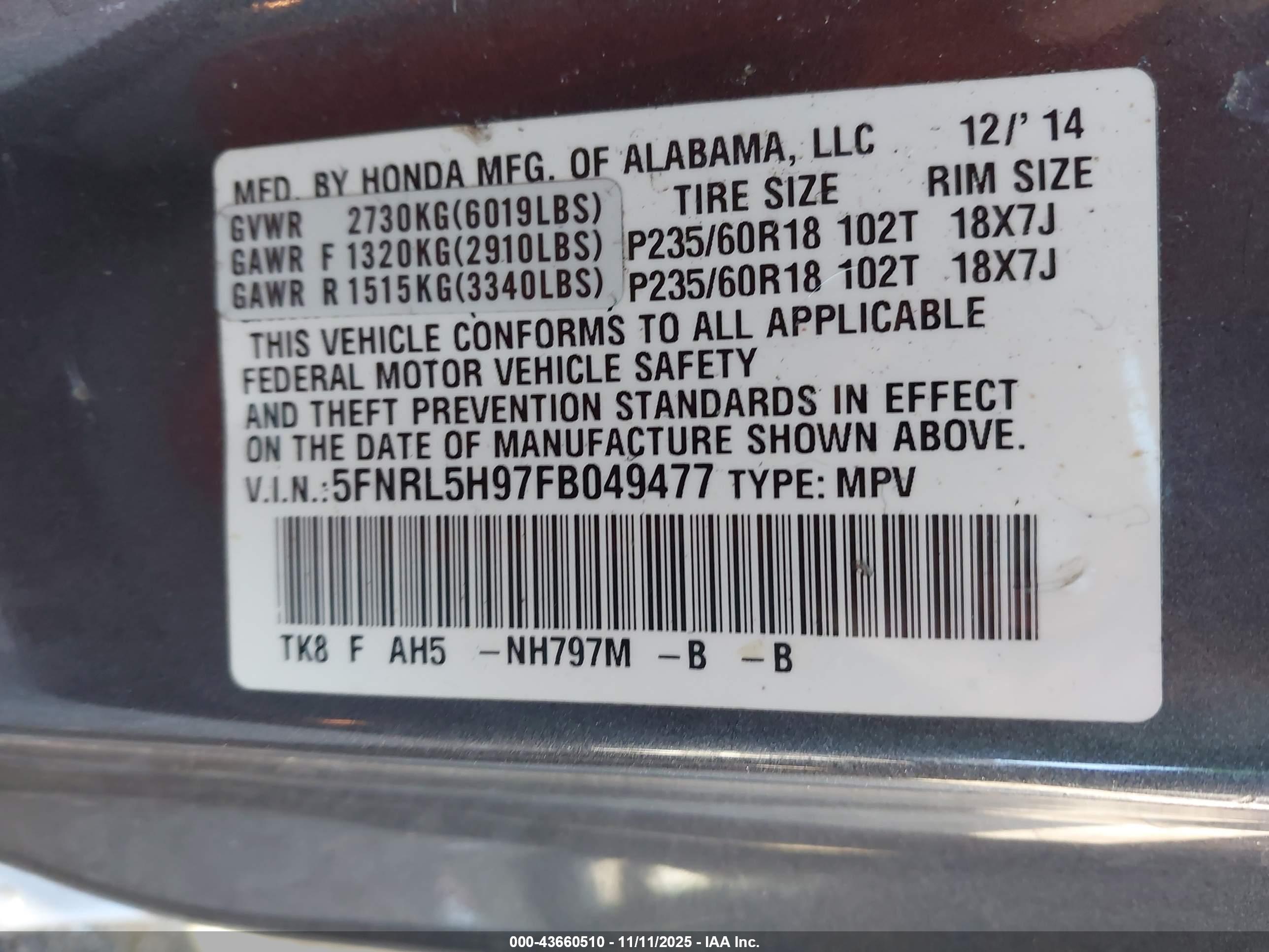 HONDA ODYSSEY image 9