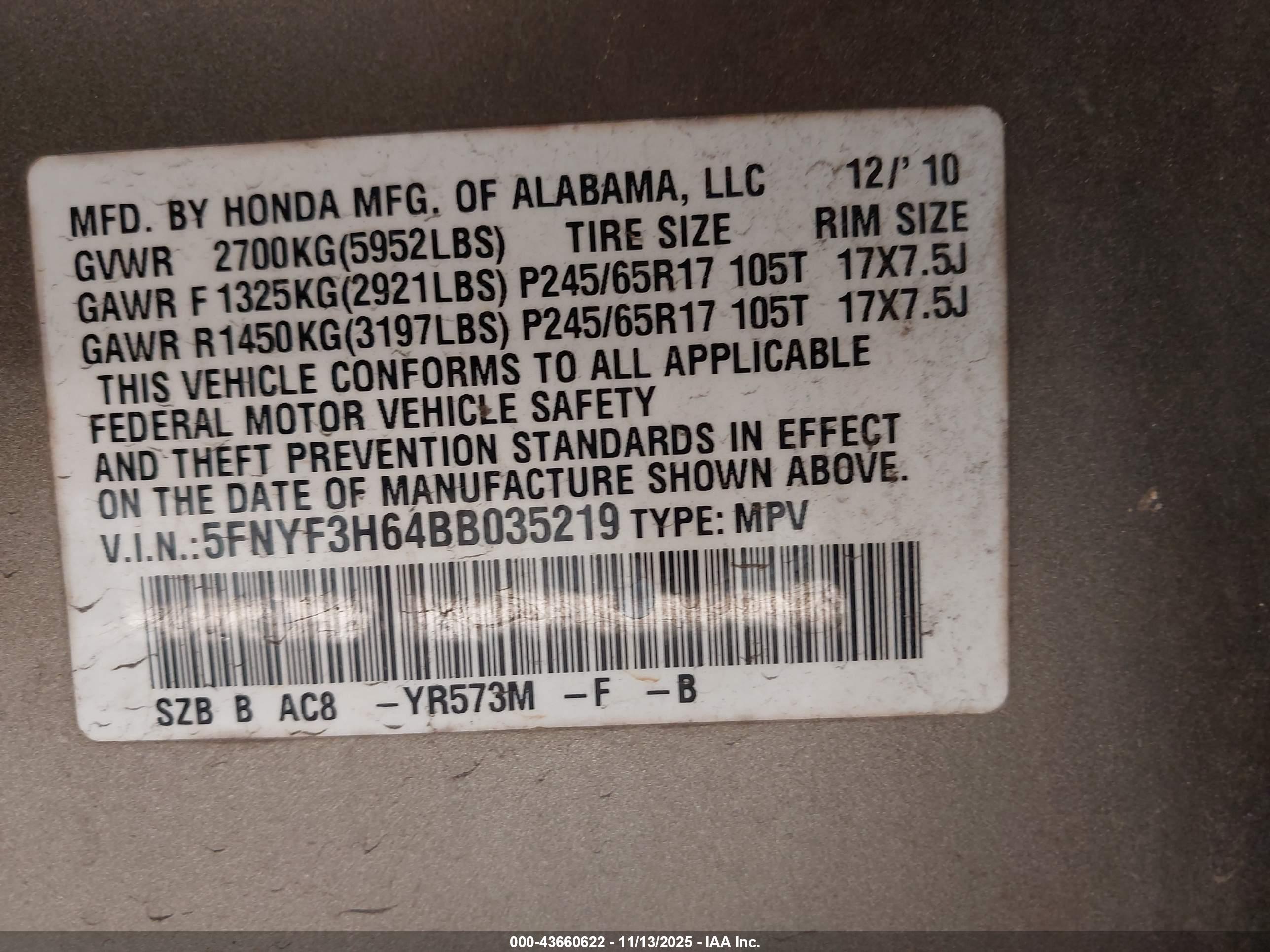 HONDA PILOT image 9