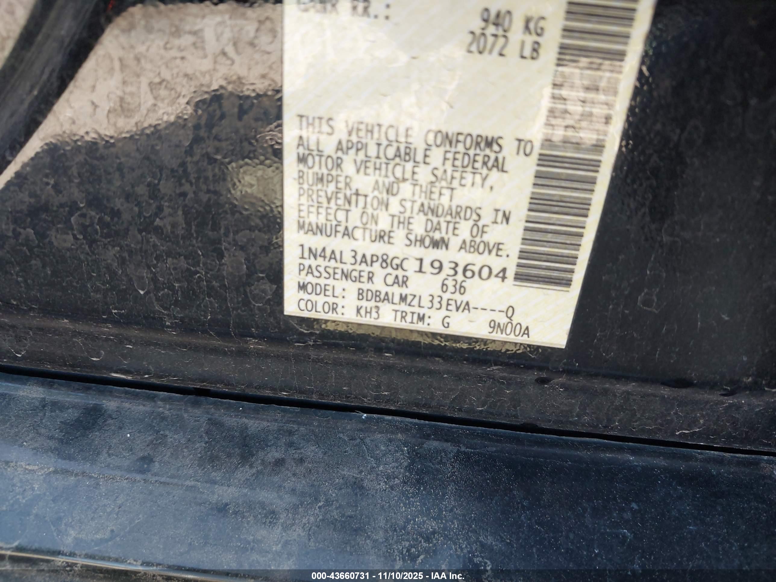 NISSAN ALTIMA image 9