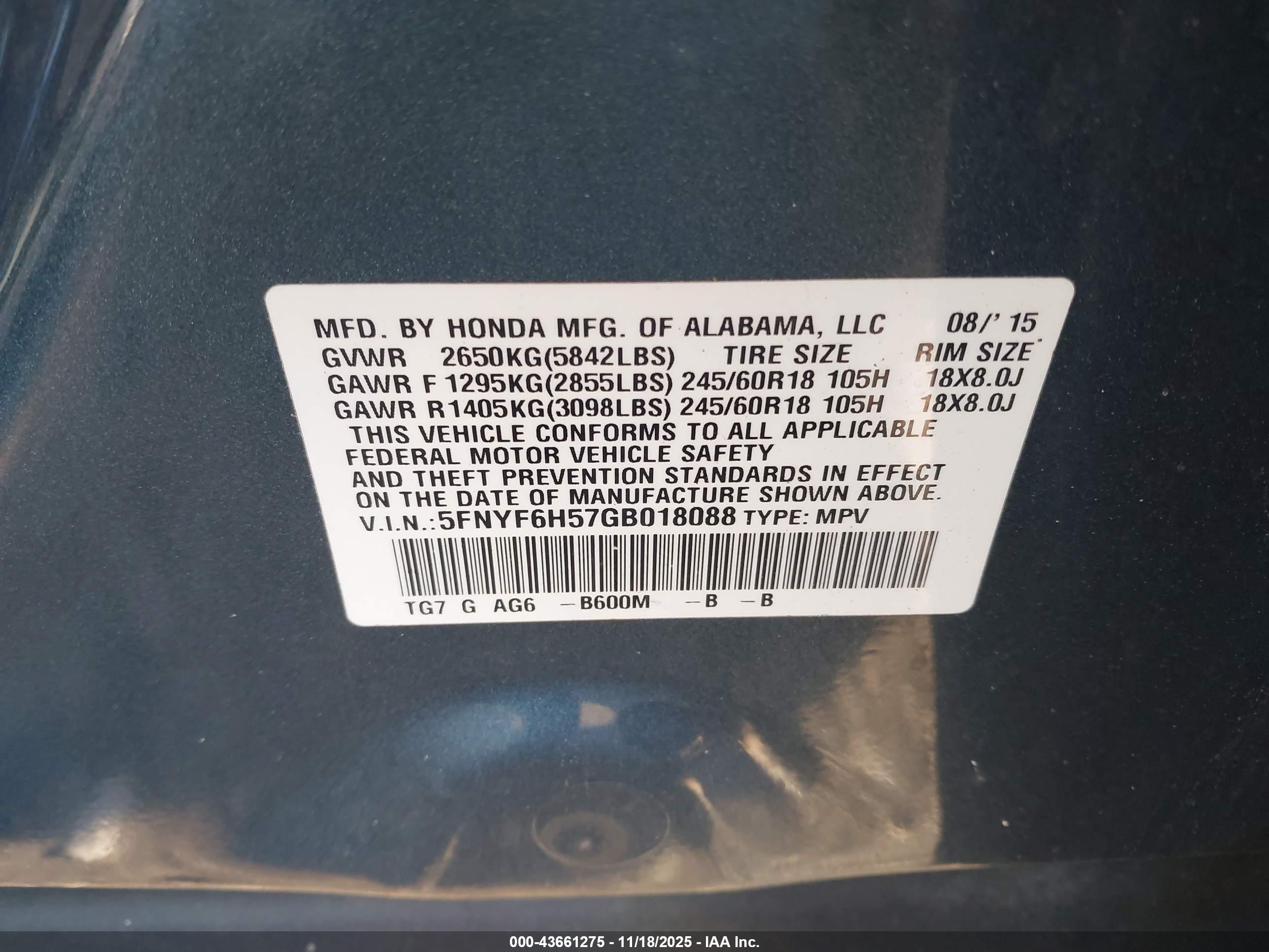 HONDA PILOT image 9