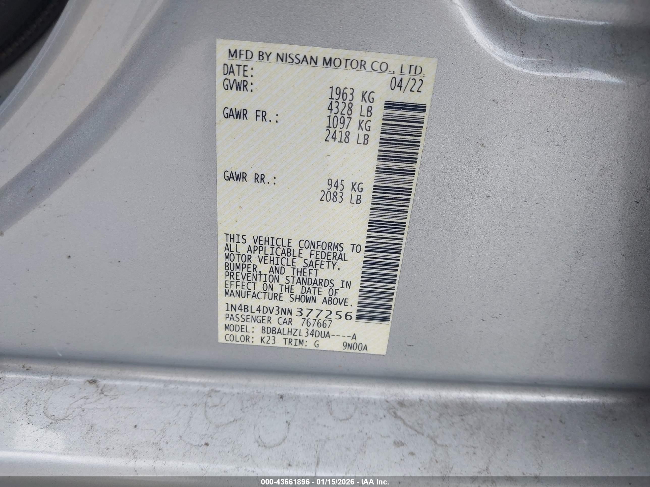 NISSAN ALTIMA image 9