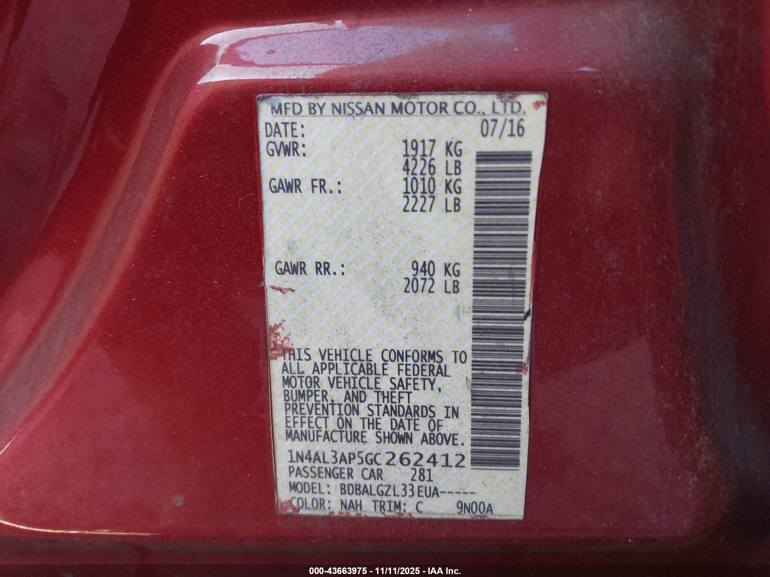 NISSAN ALTIMA image 9