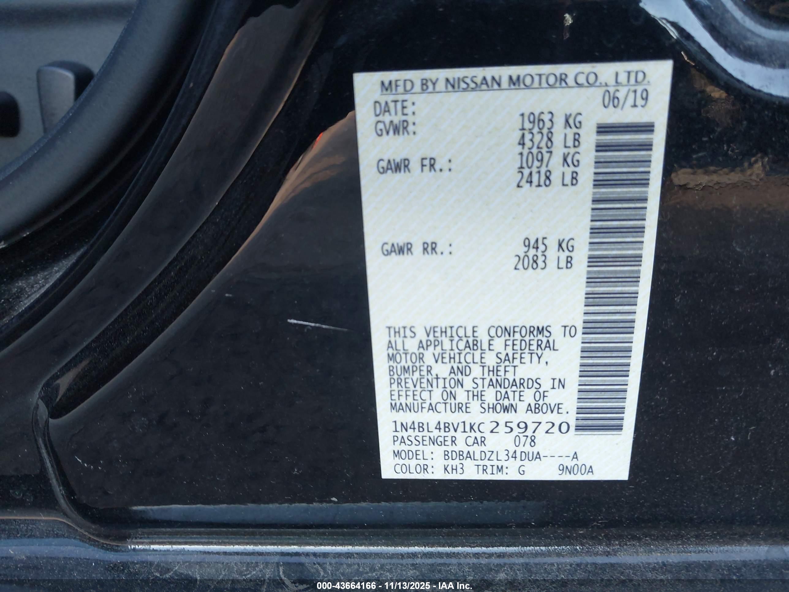 NISSAN ALTIMA image 9