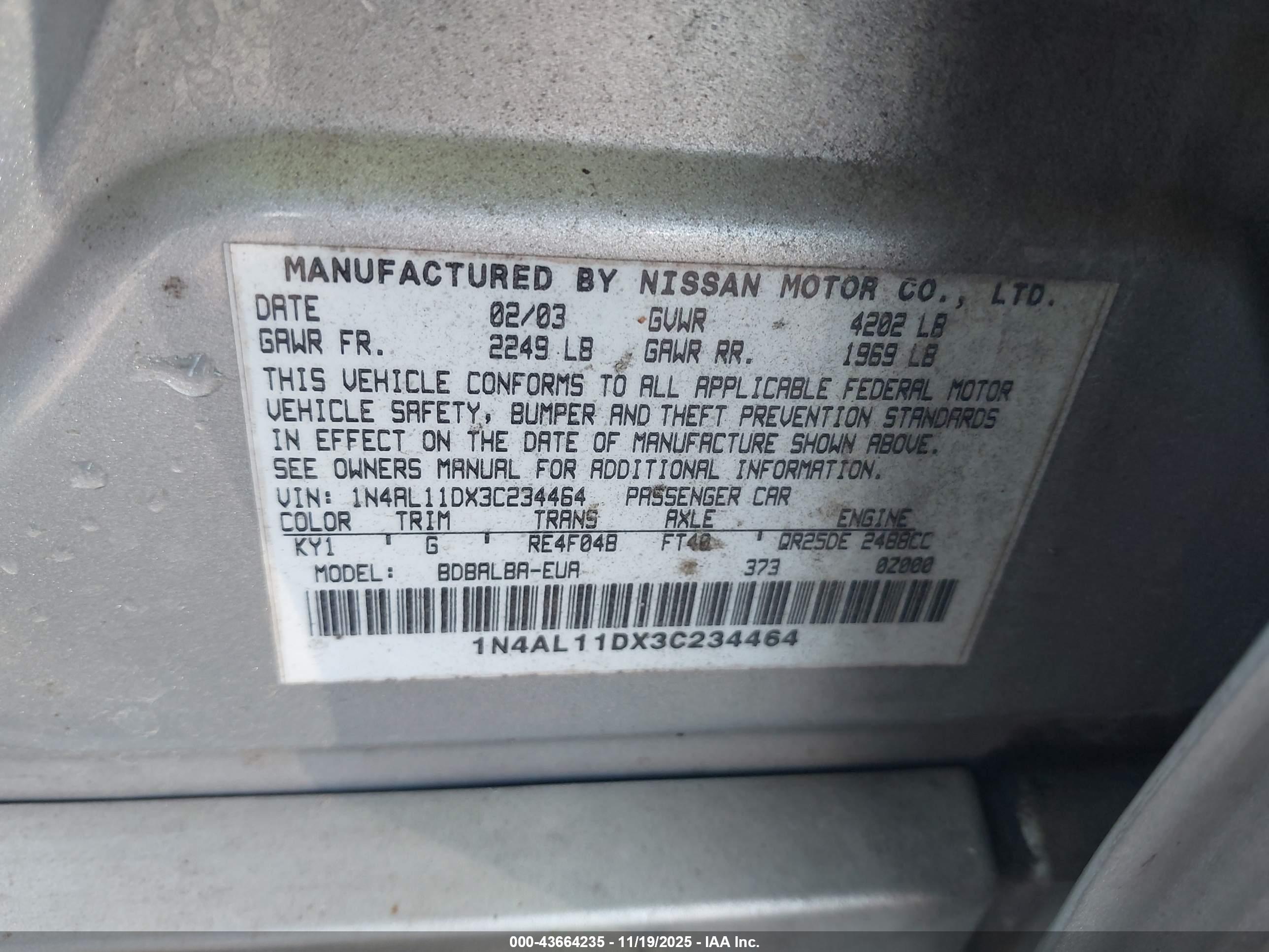 NISSAN ALTIMA image 9