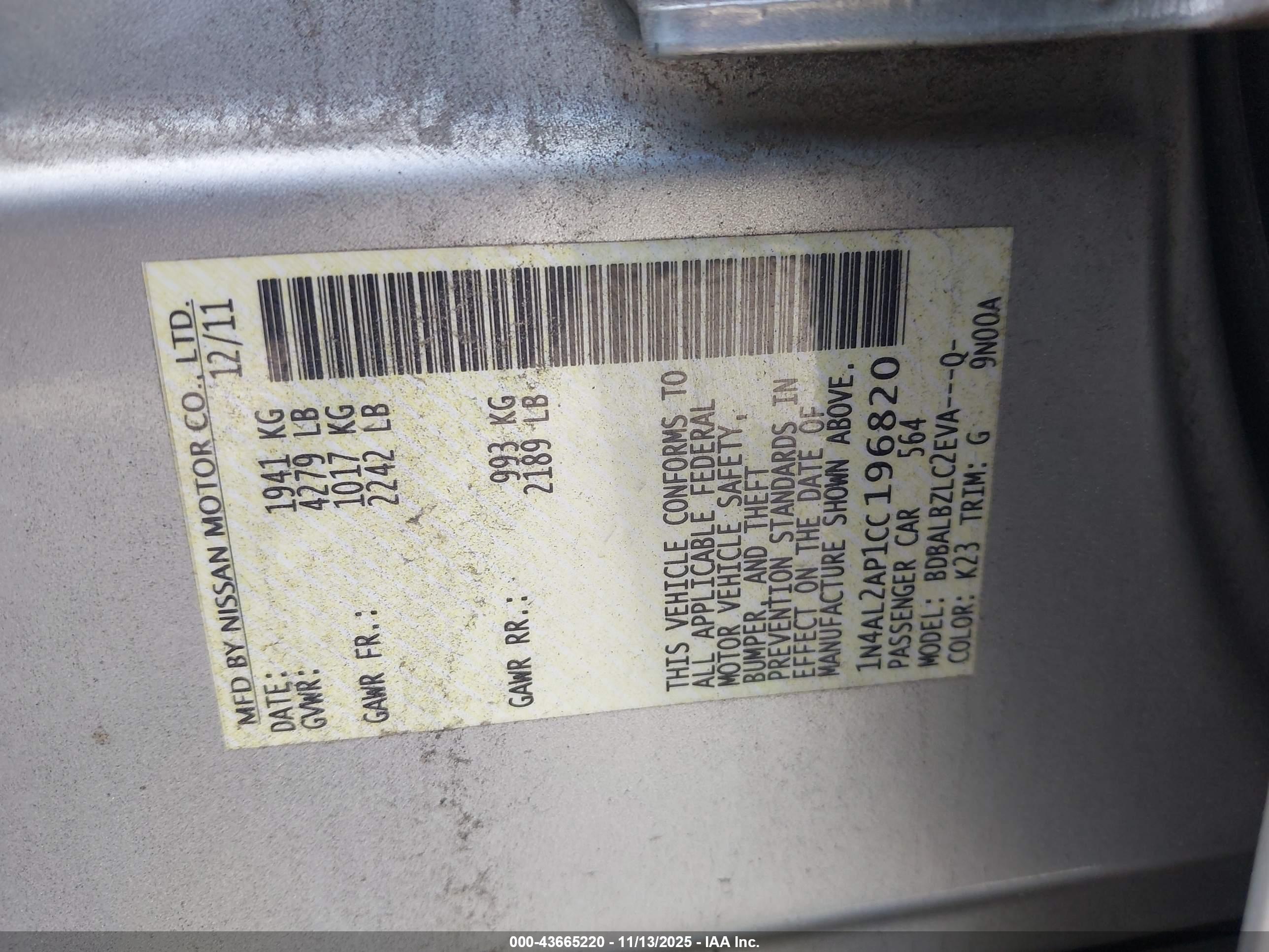 NISSAN ALTIMA image 9