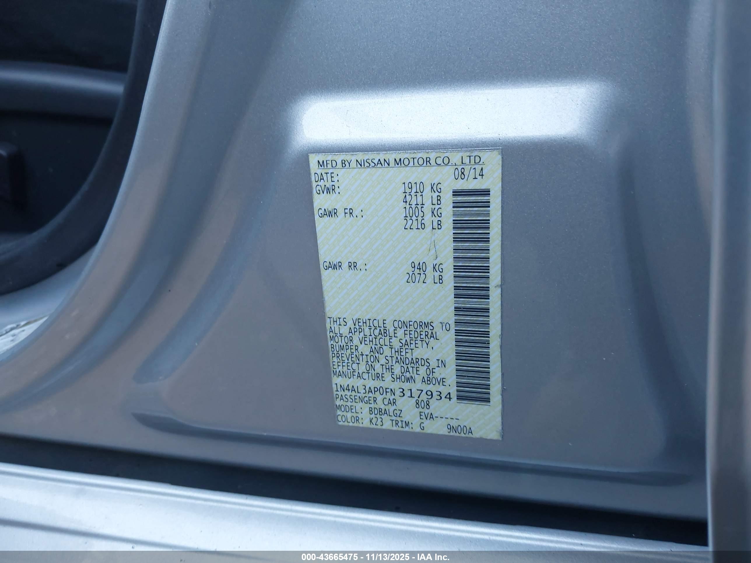 NISSAN ALTIMA image 9