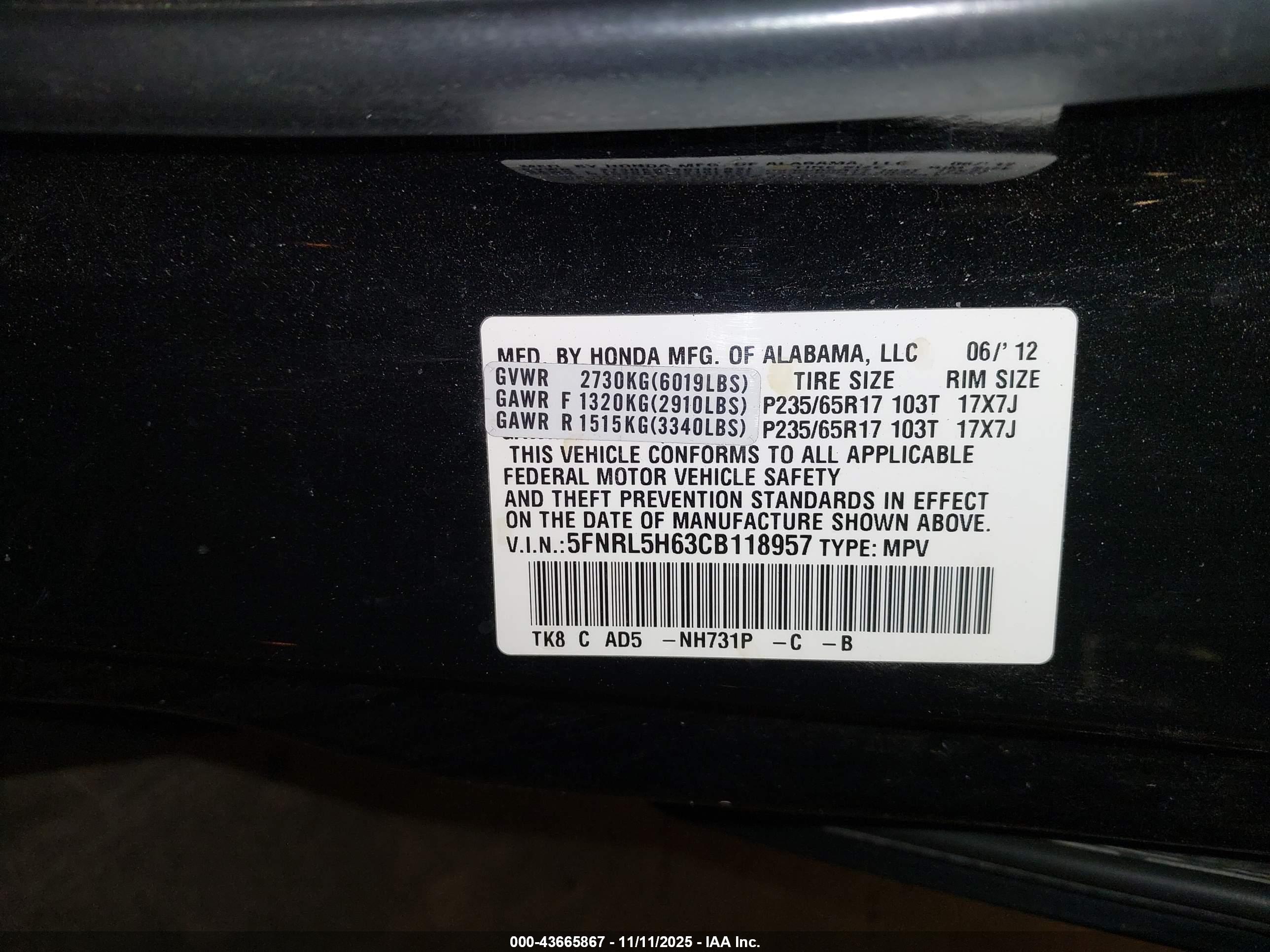 HONDA ODYSSEY image 9