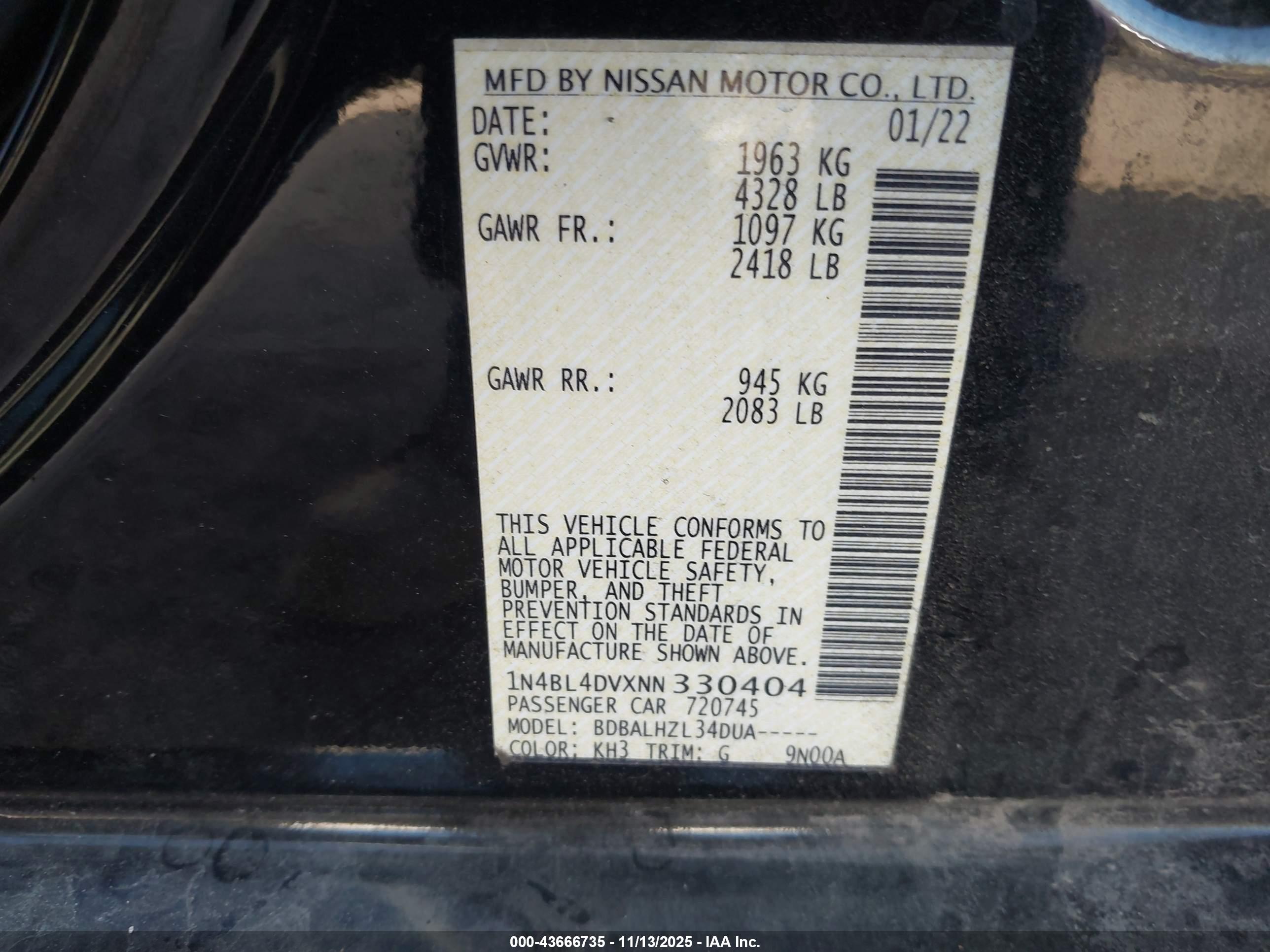 NISSAN ALTIMA image 9