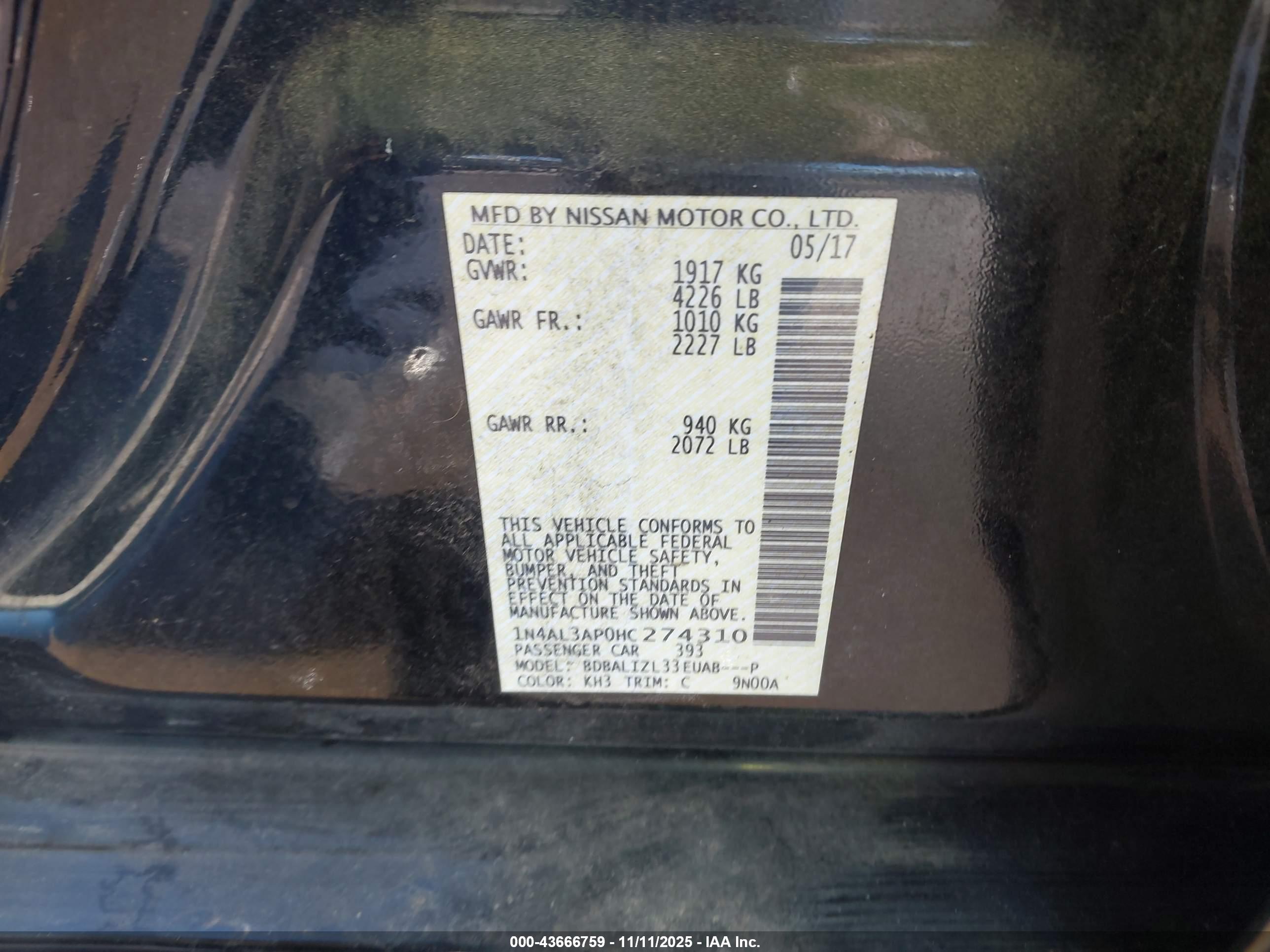 NISSAN ALTIMA image 9