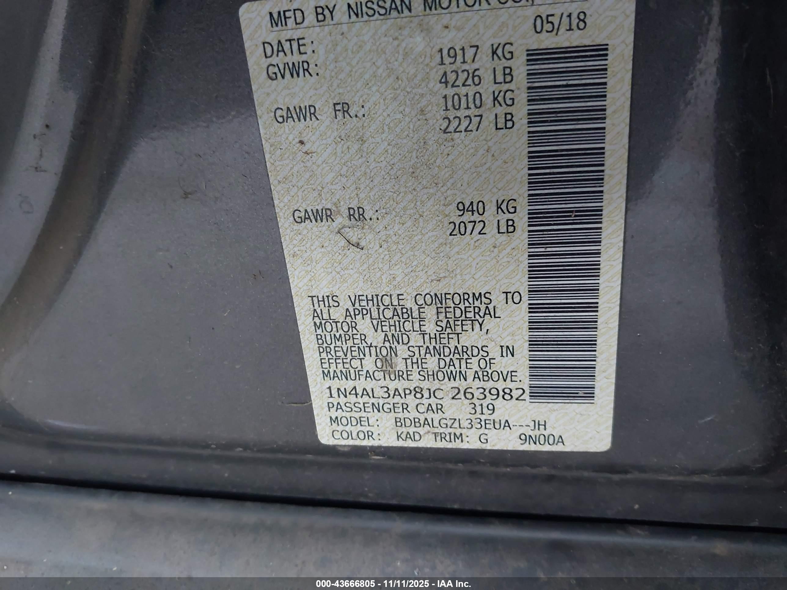 NISSAN ALTIMA image 9