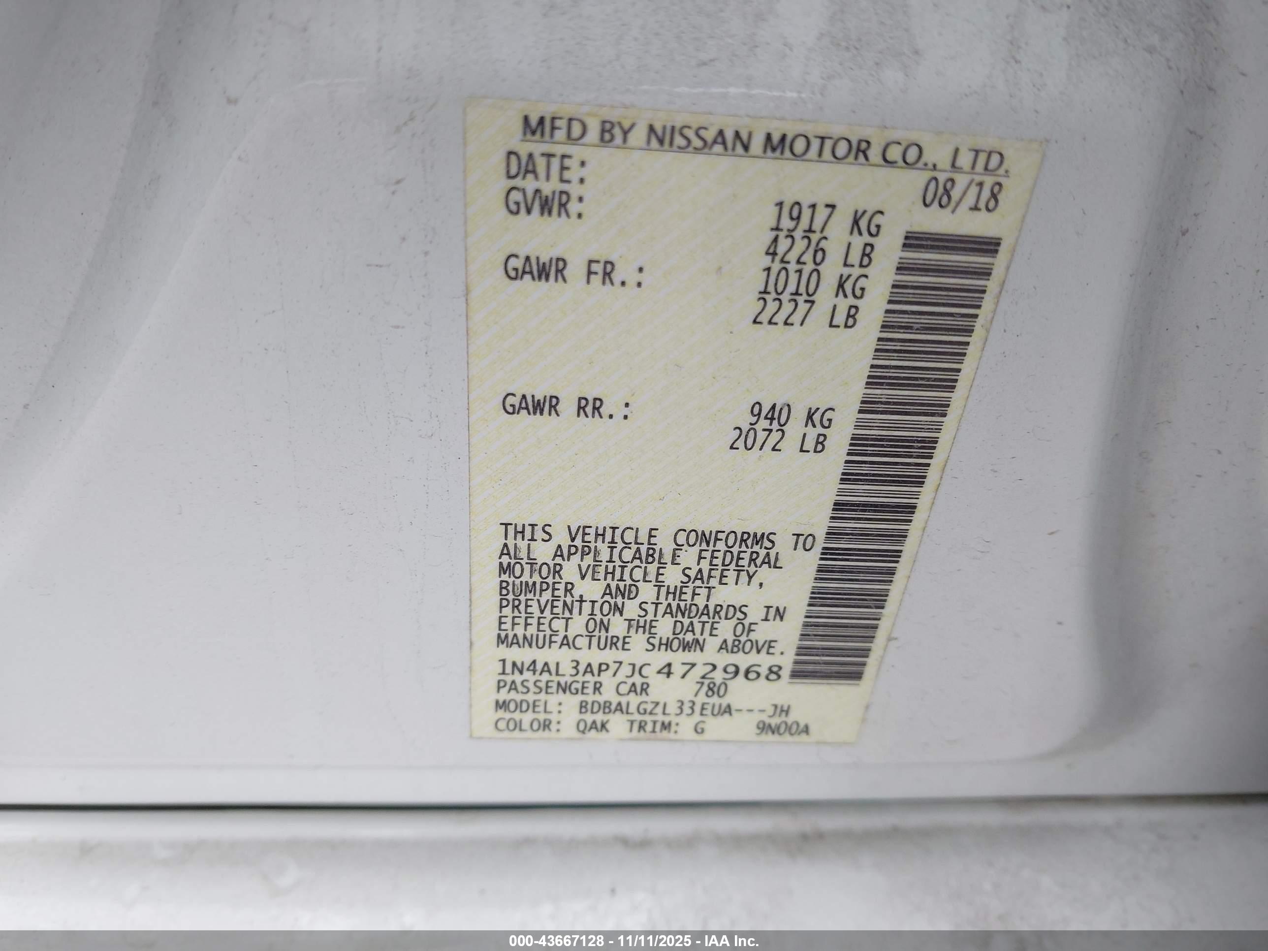 NISSAN ALTIMA image 9