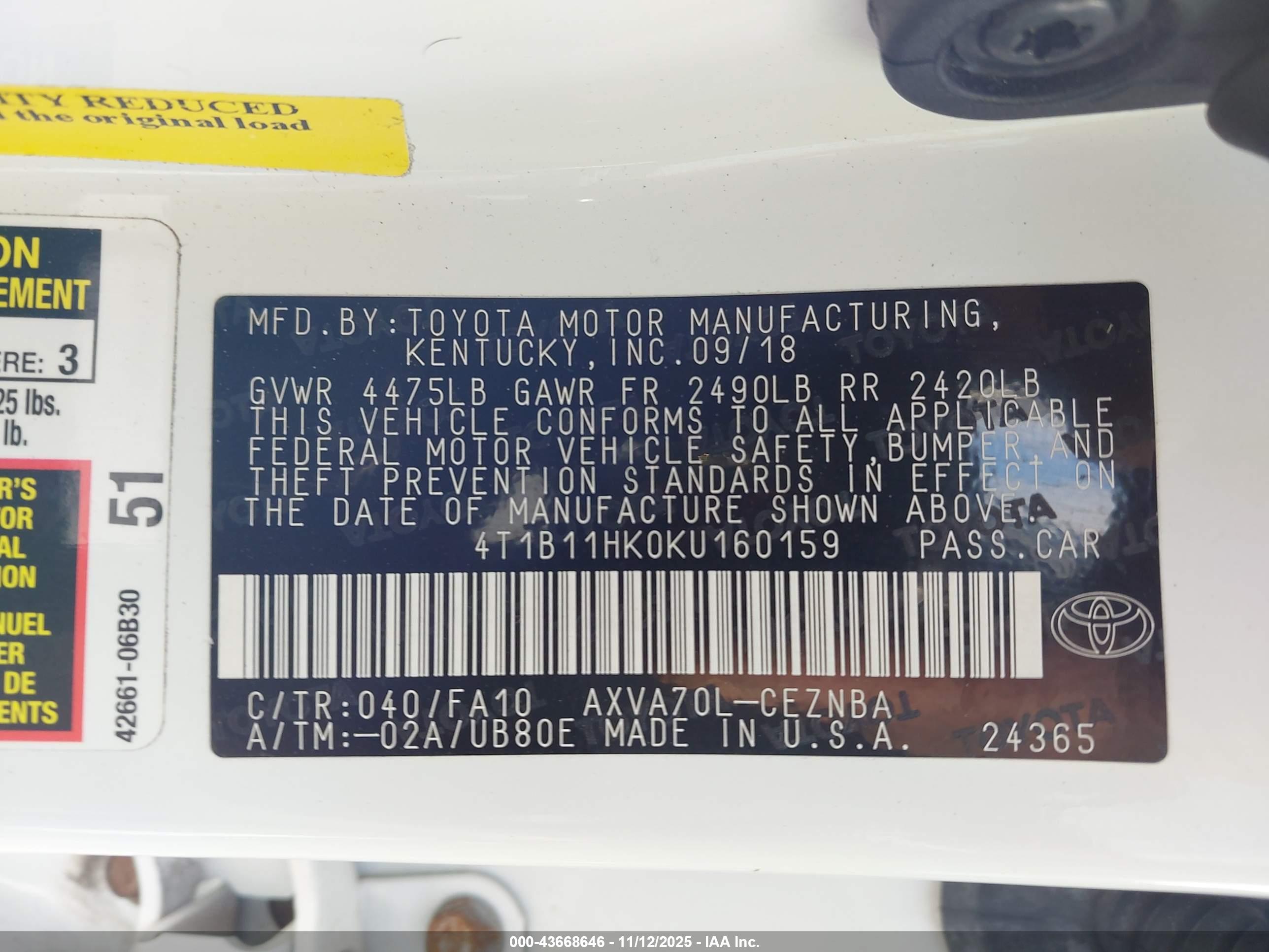 TOYOTA CAMRY image 9