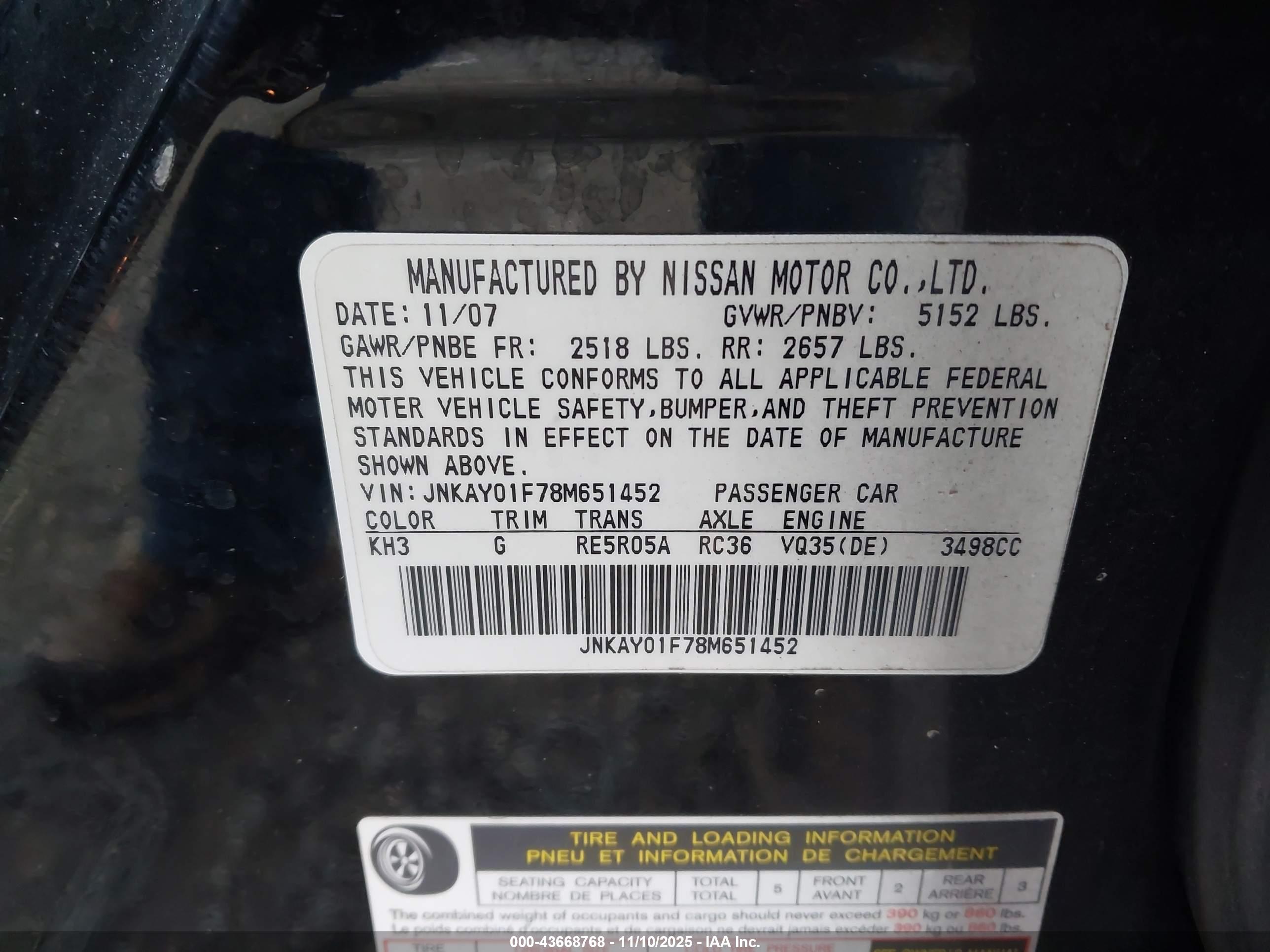 INFINITI M35X image 9