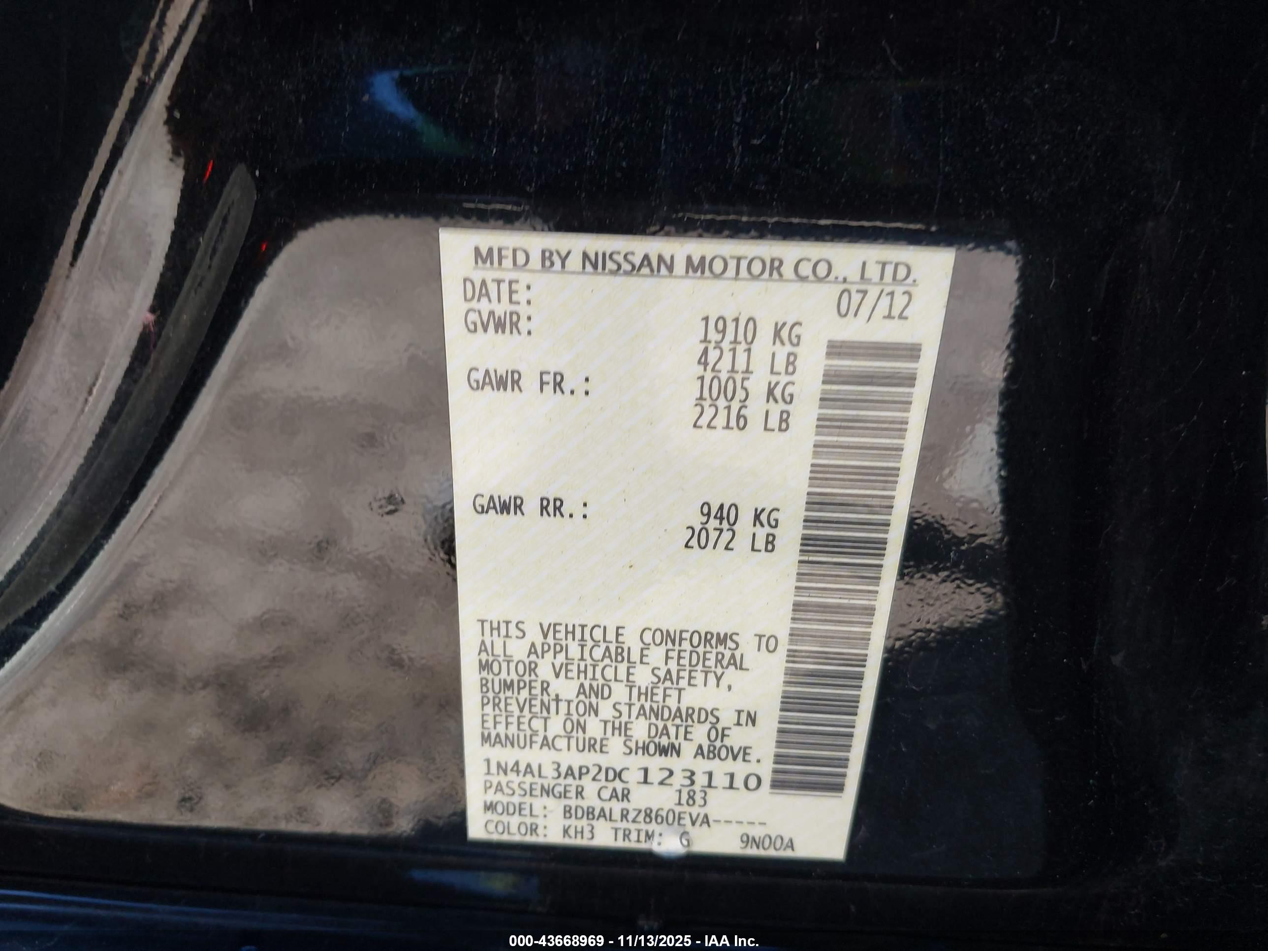 NISSAN ALTIMA image 9