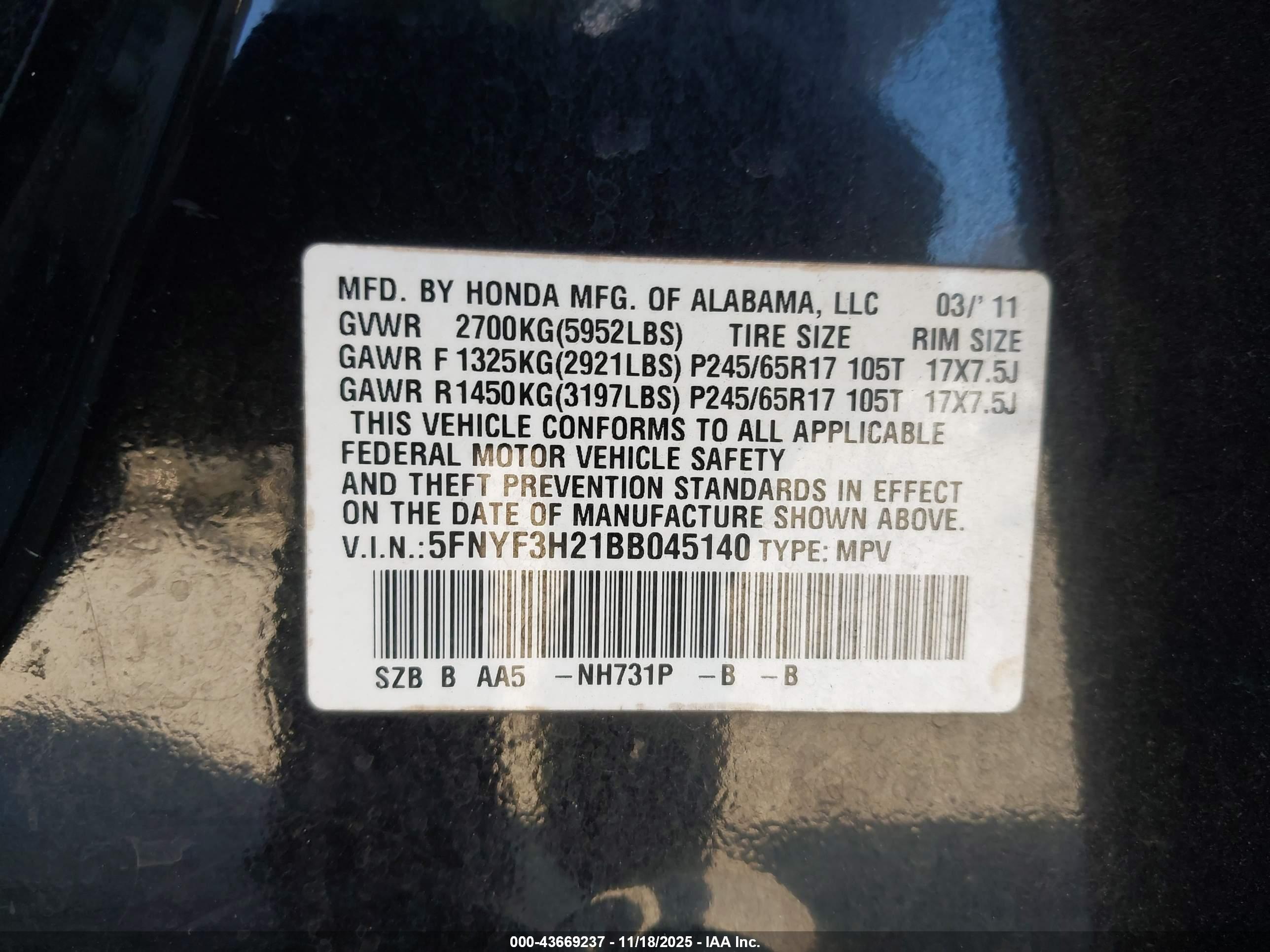 HONDA PILOT image 9