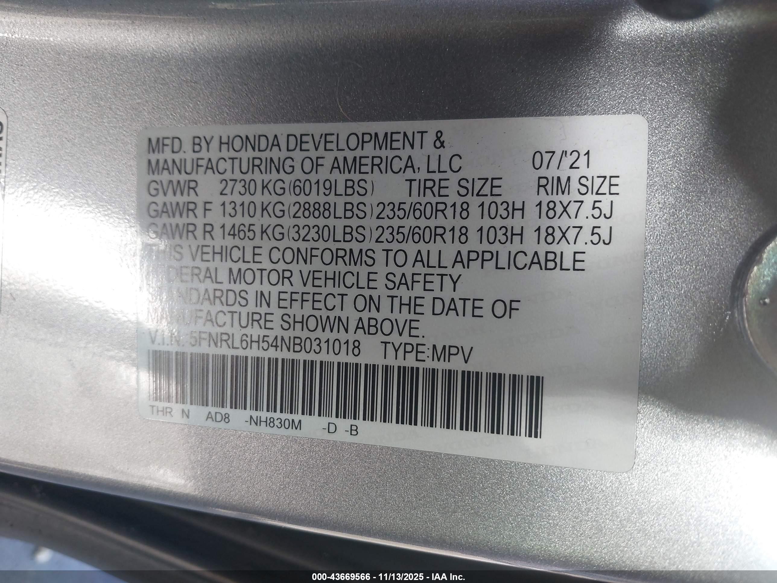 HONDA ODYSSEY image 9