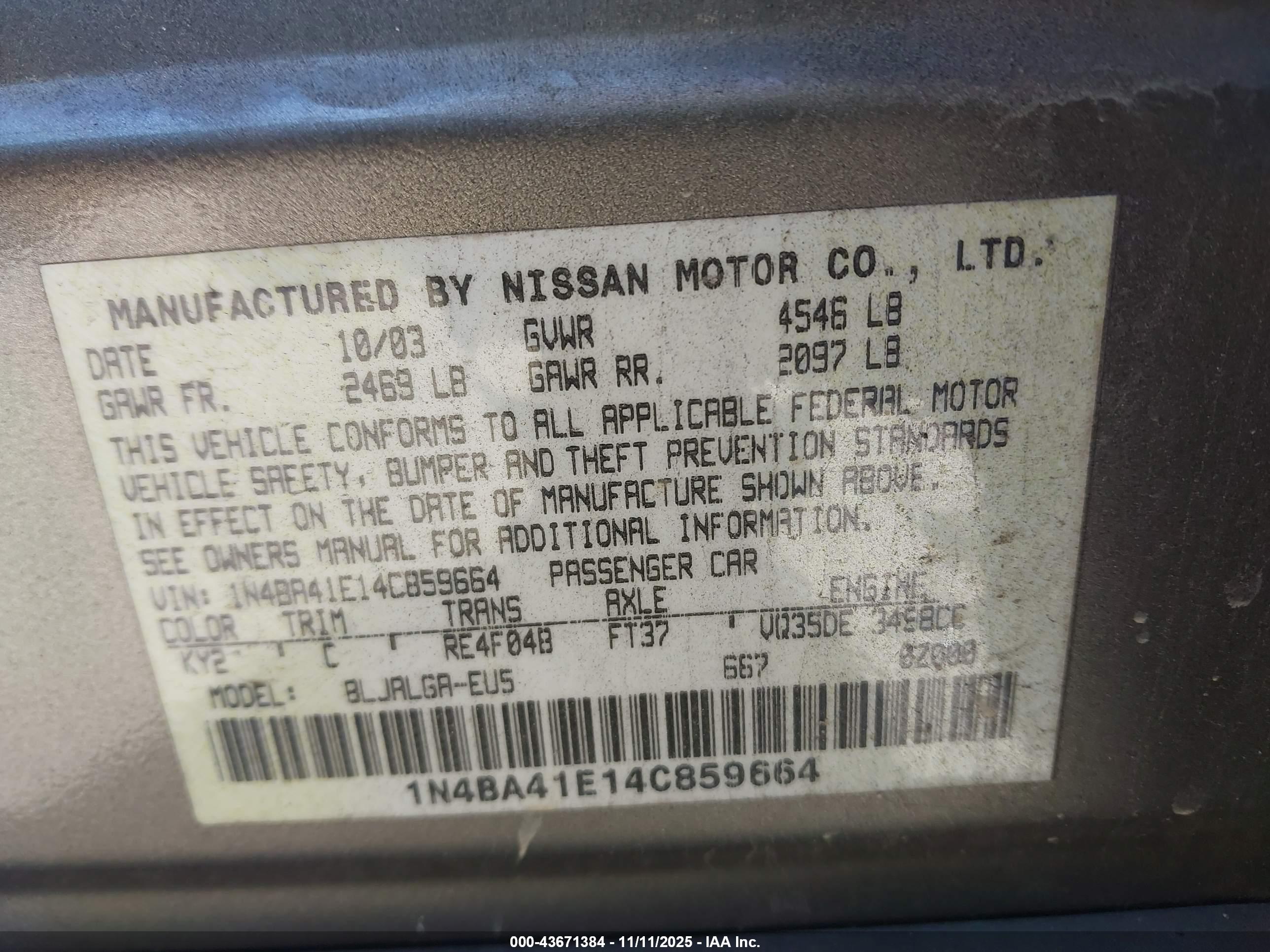 NISSAN MAXIMA image 9