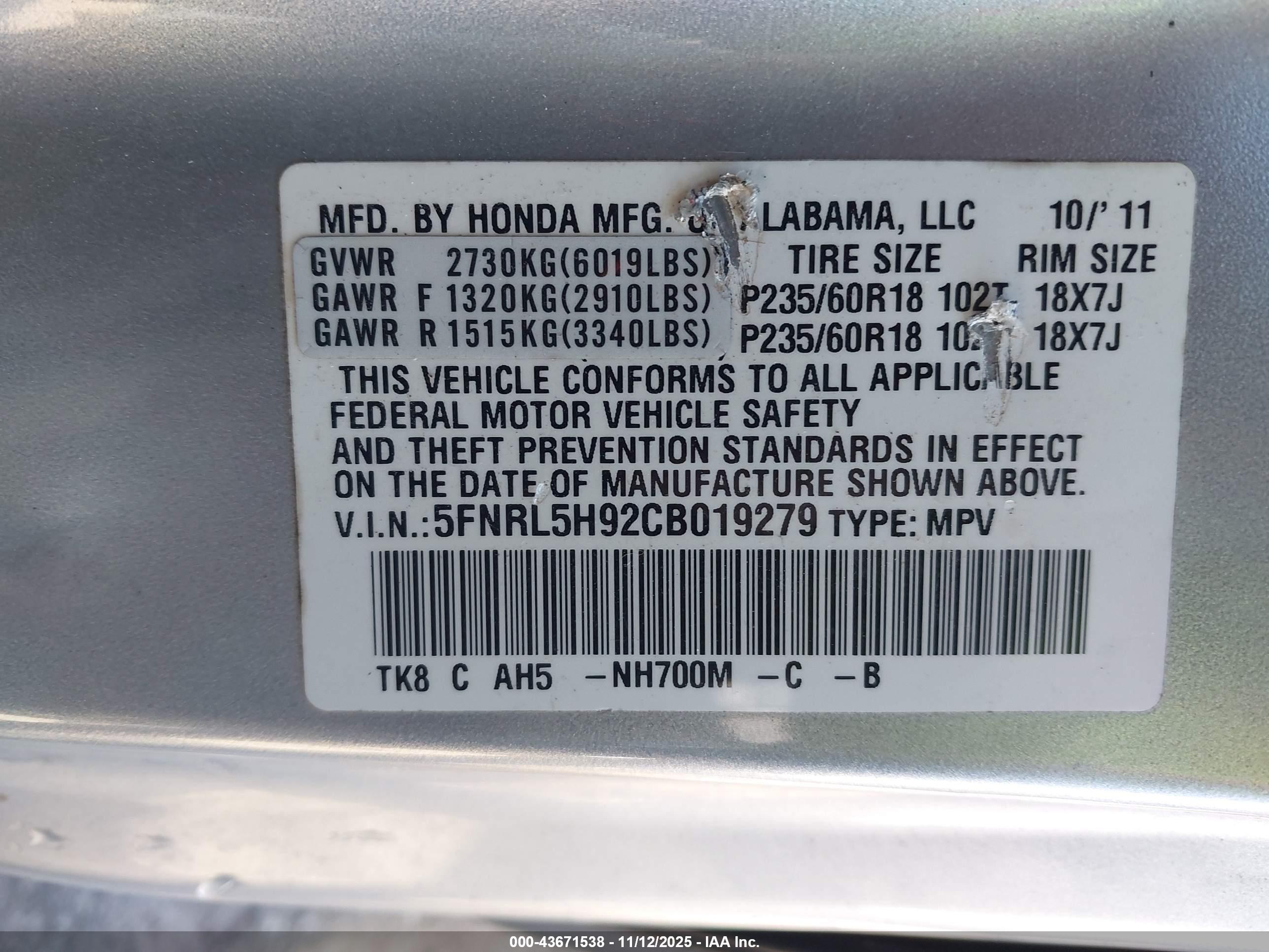 HONDA ODYSSEY image 9