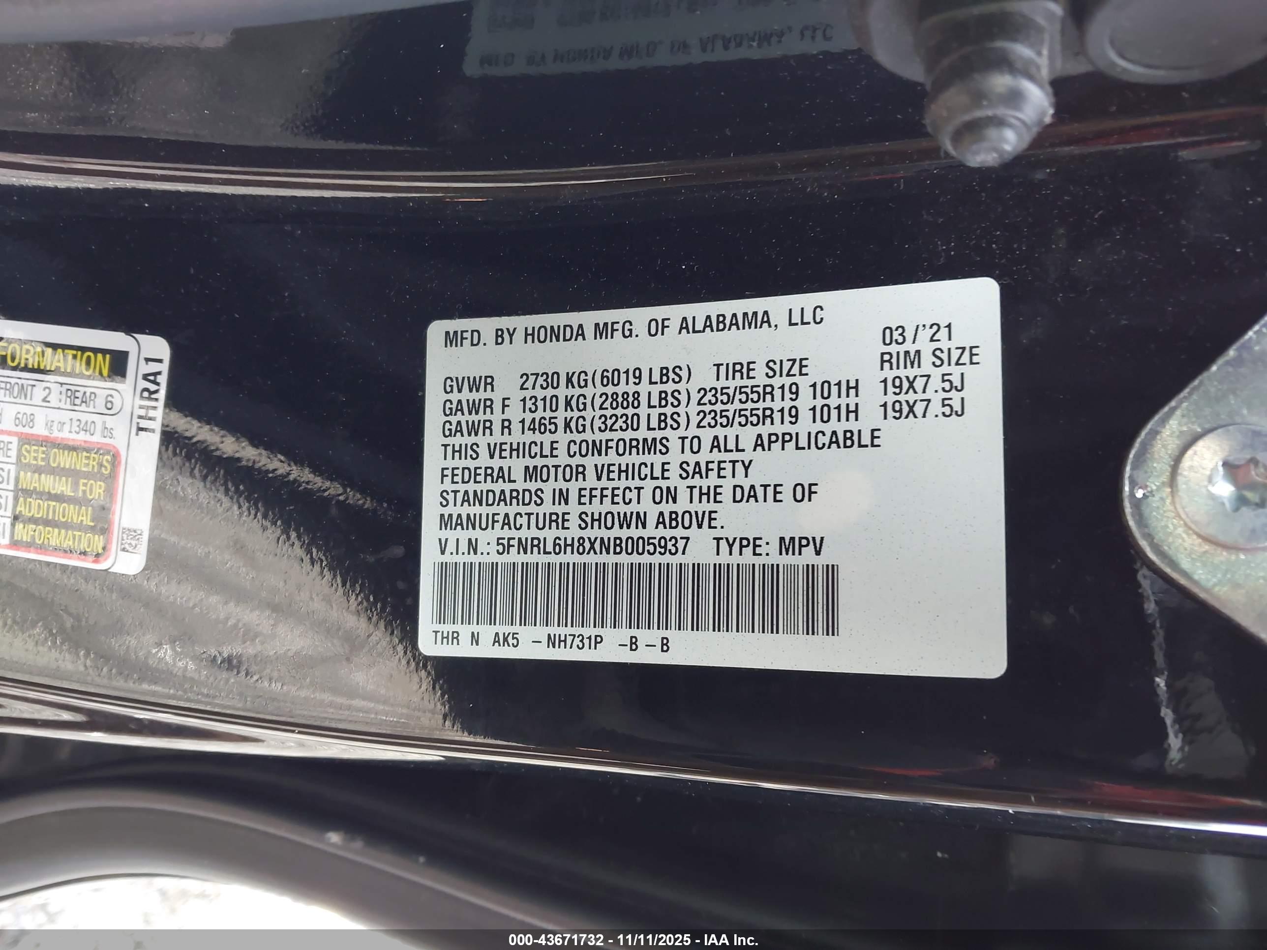 HONDA ODYSSEY image 9