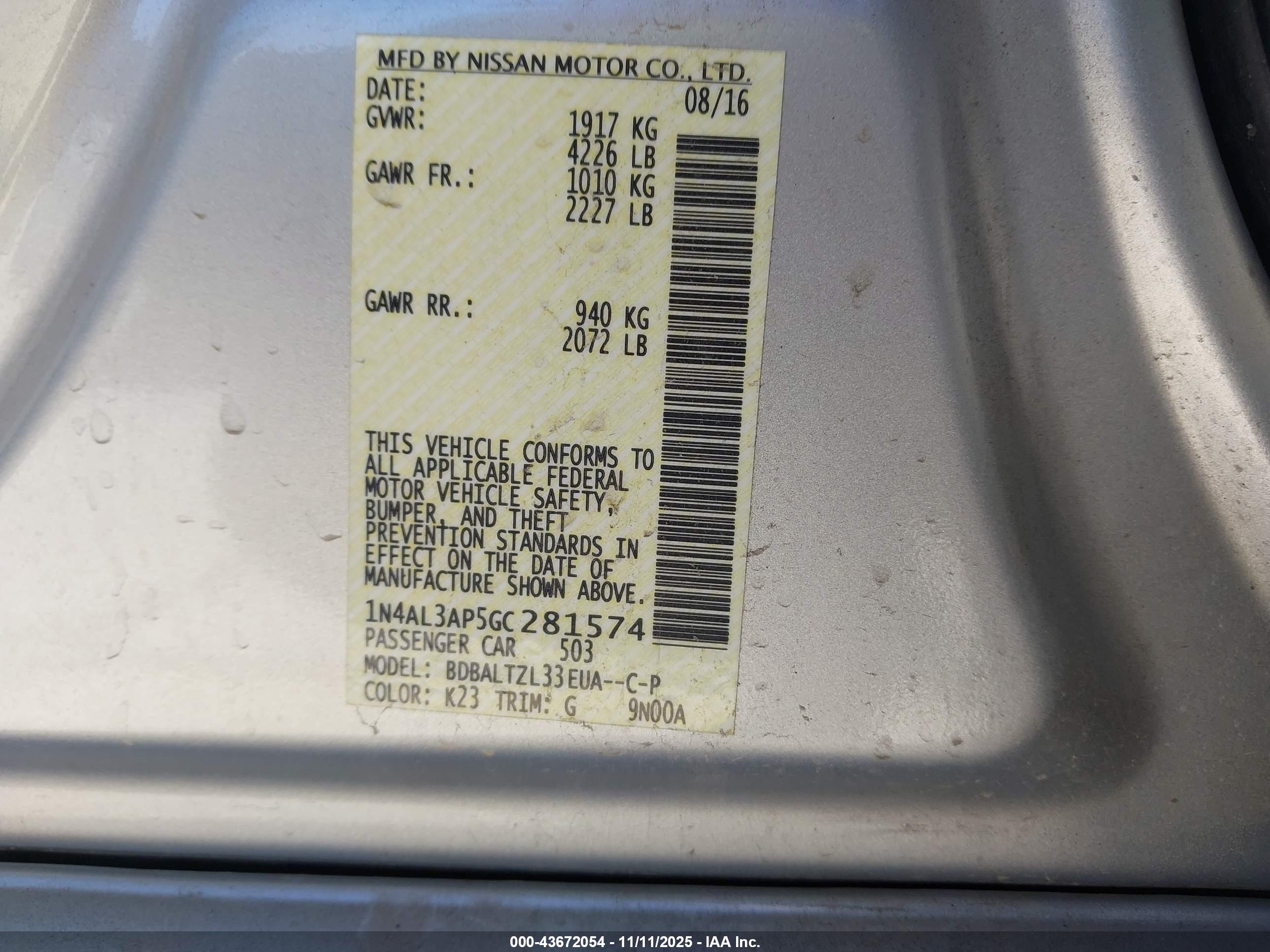 NISSAN ALTIMA image 9