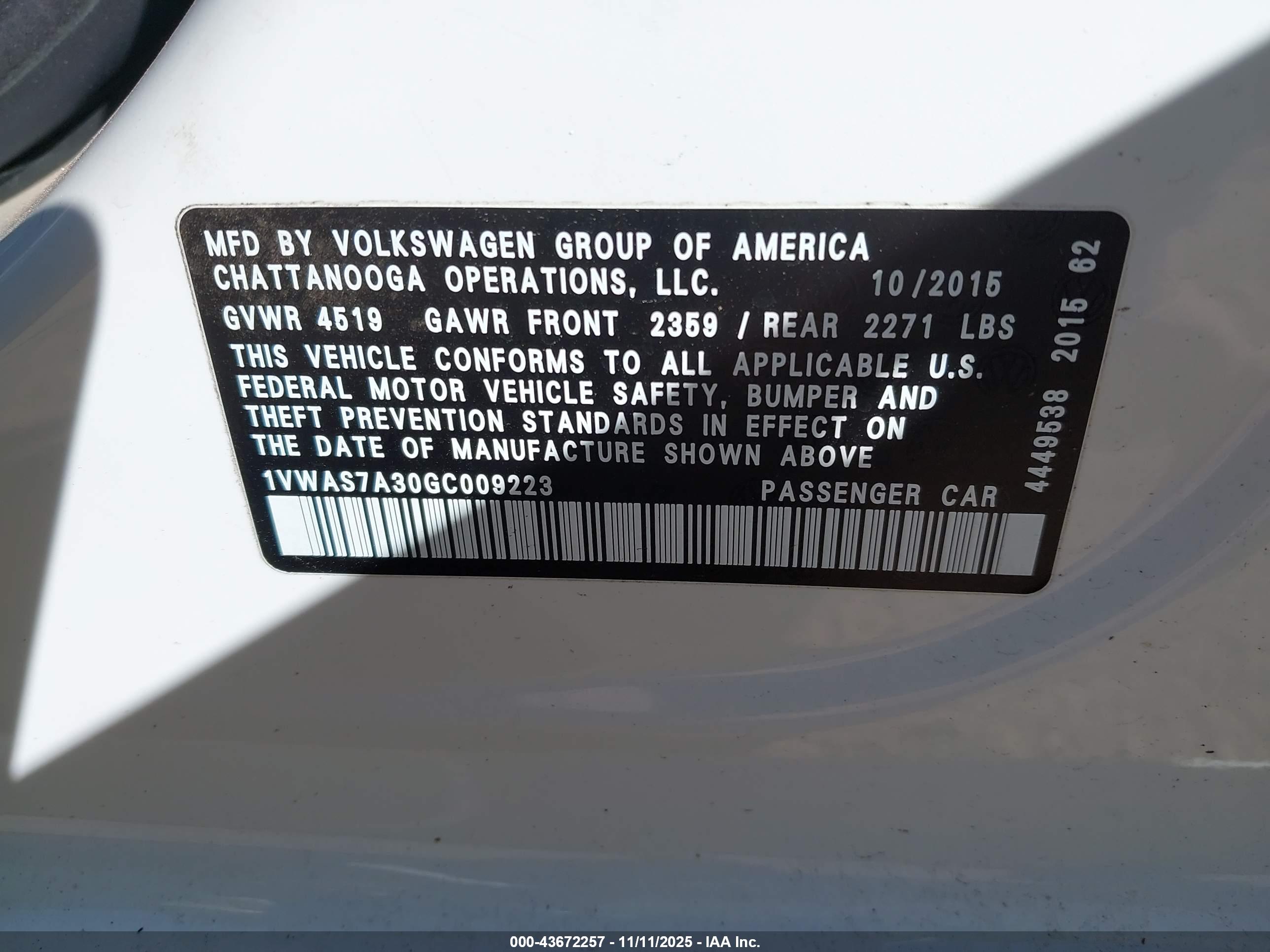 VOLKSWAGEN PASSAT image 9