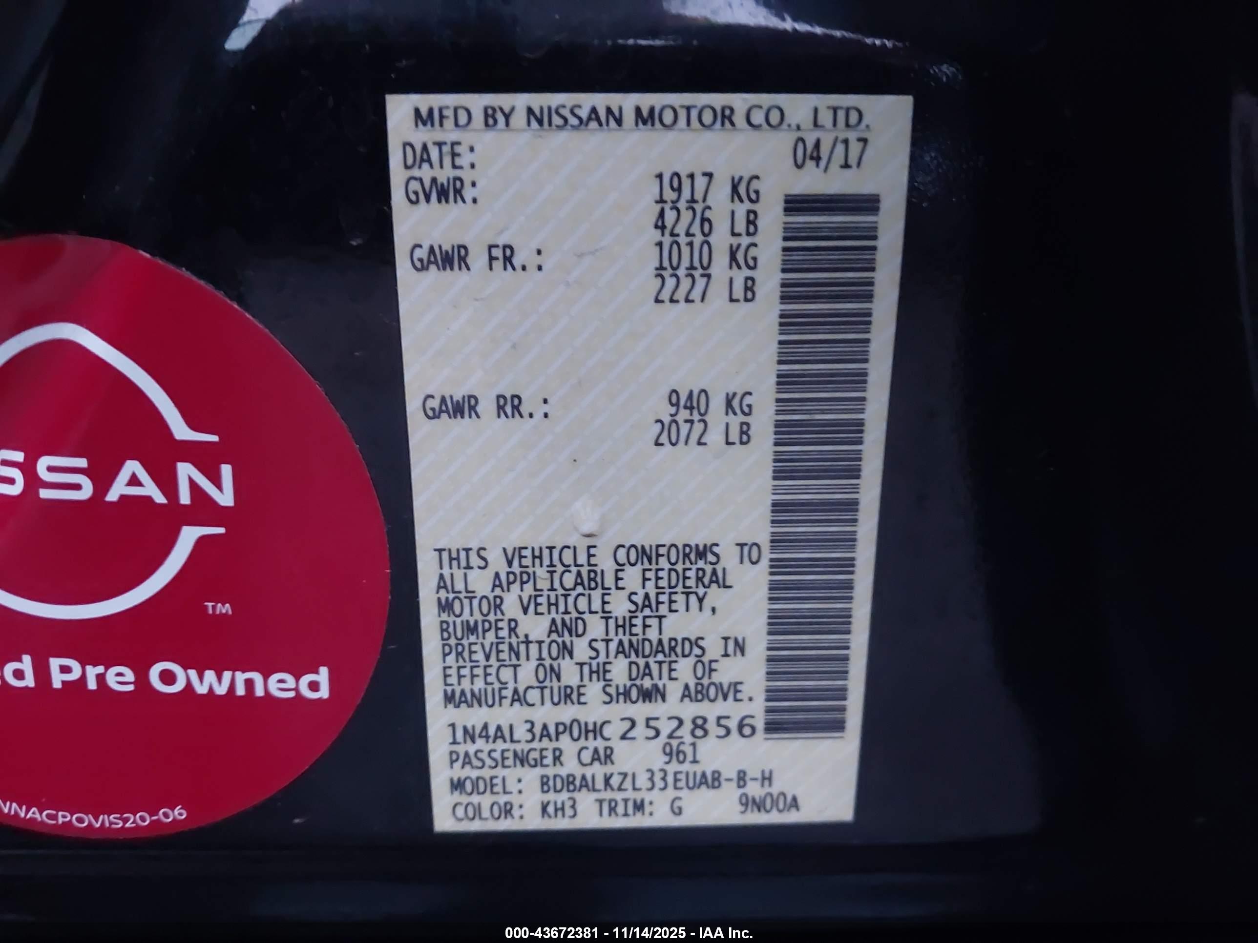 NISSAN ALTIMA image 9