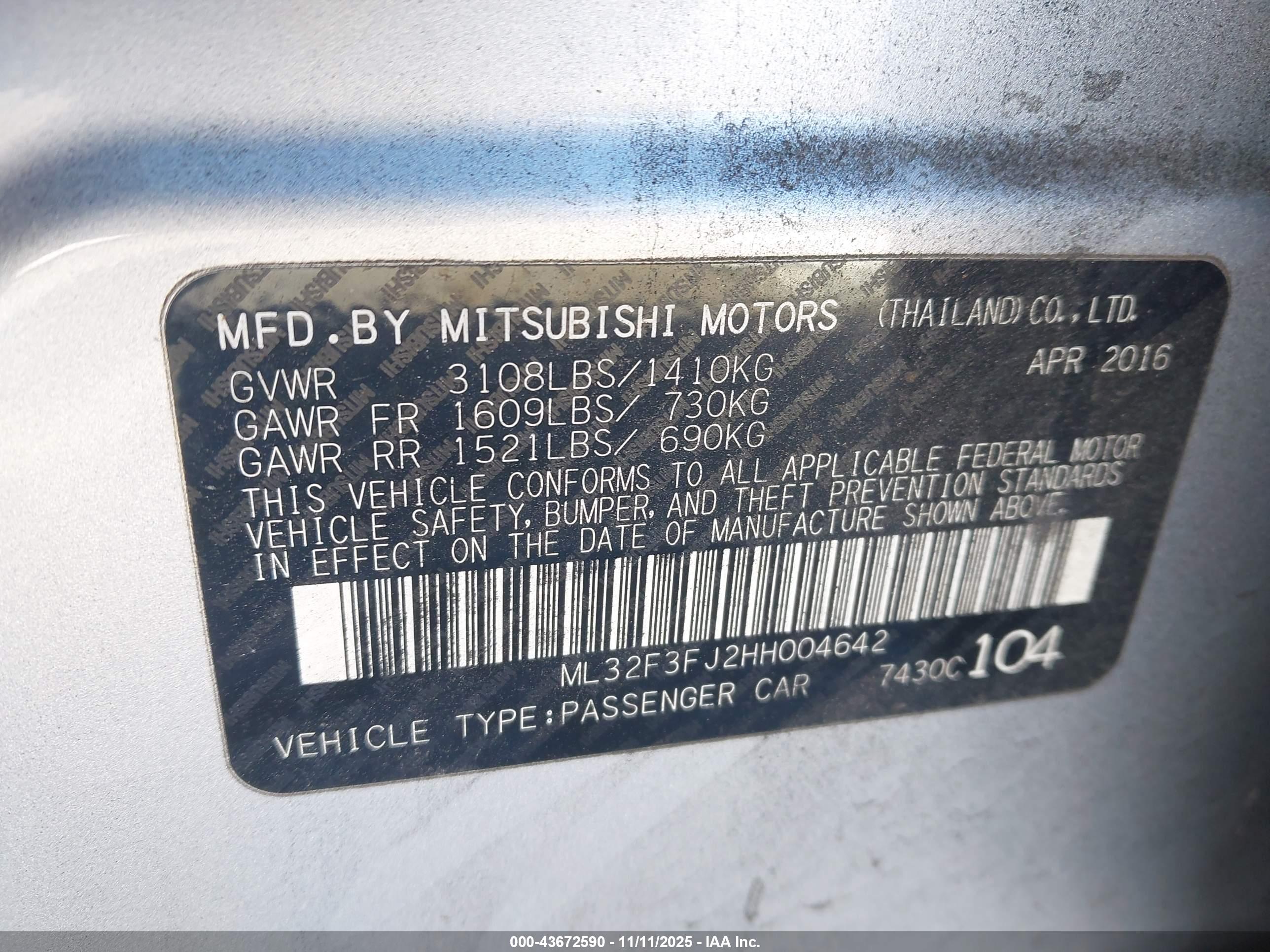 MITSUBISHI MIRAGE image 9